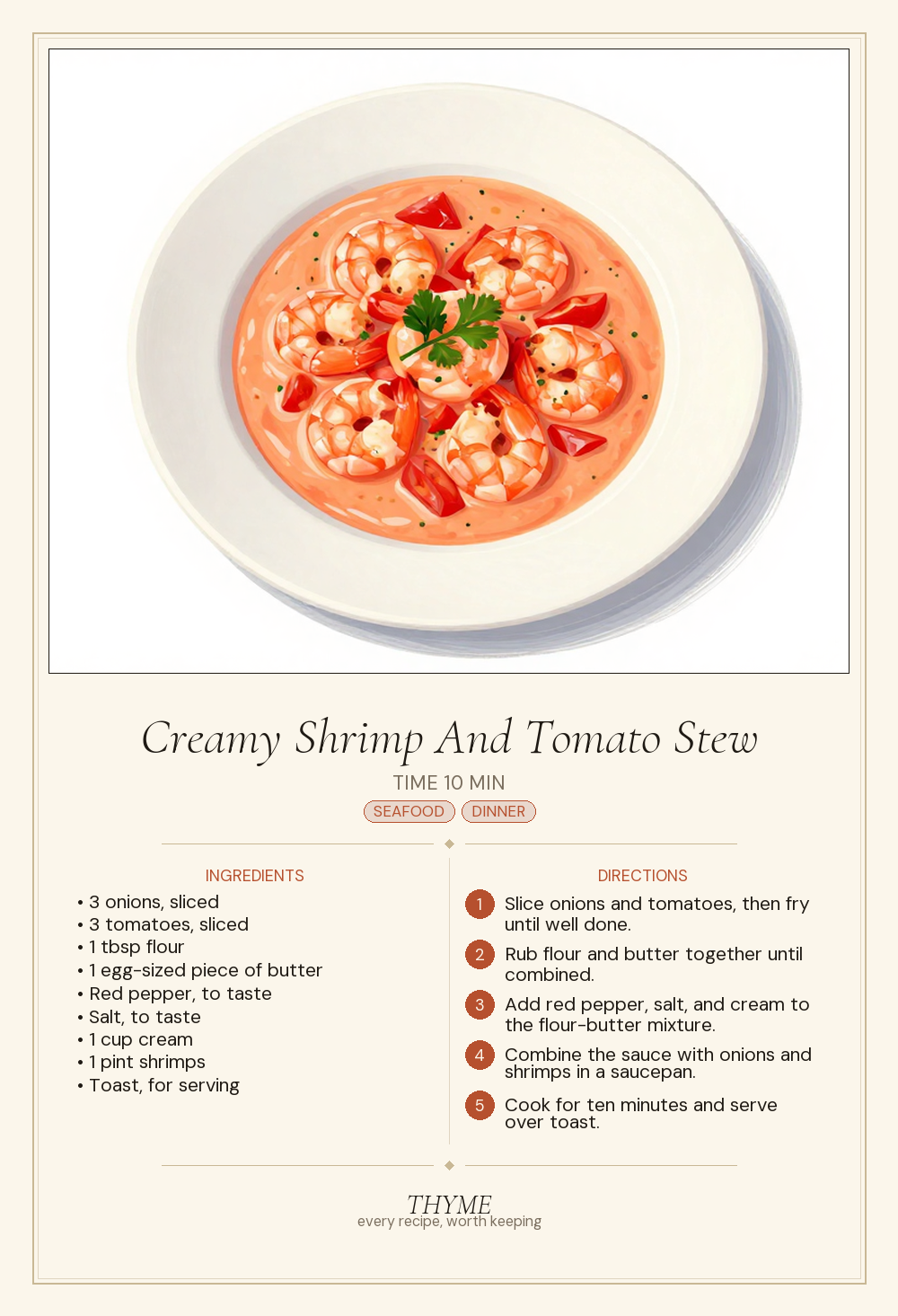 Creamy Shrimp And Tomato Stew