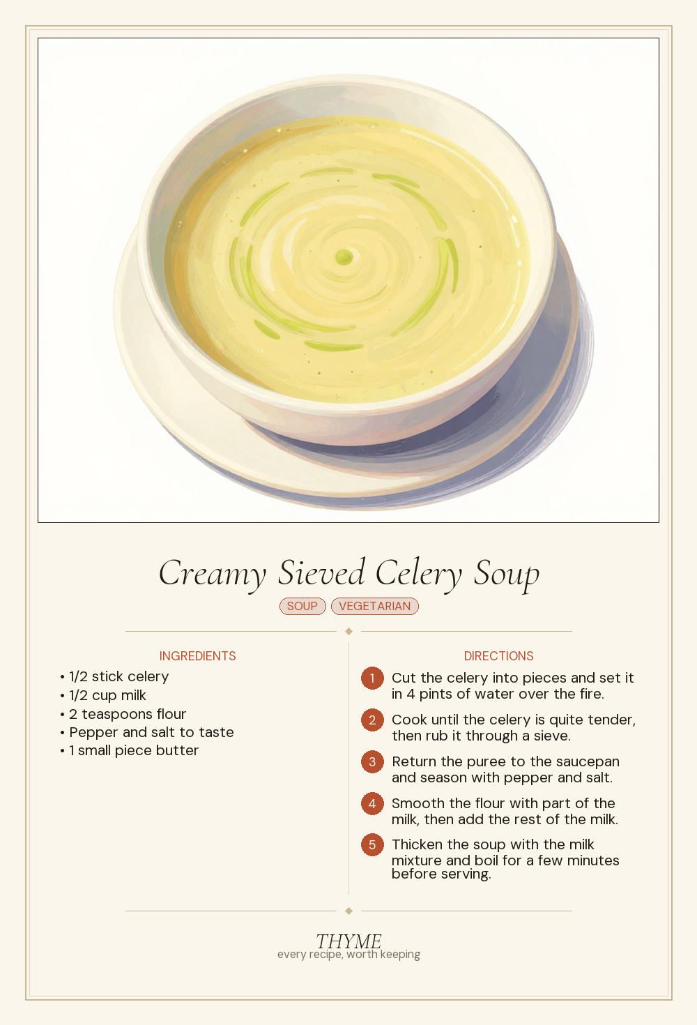 Creamy Sieved Celery Soup