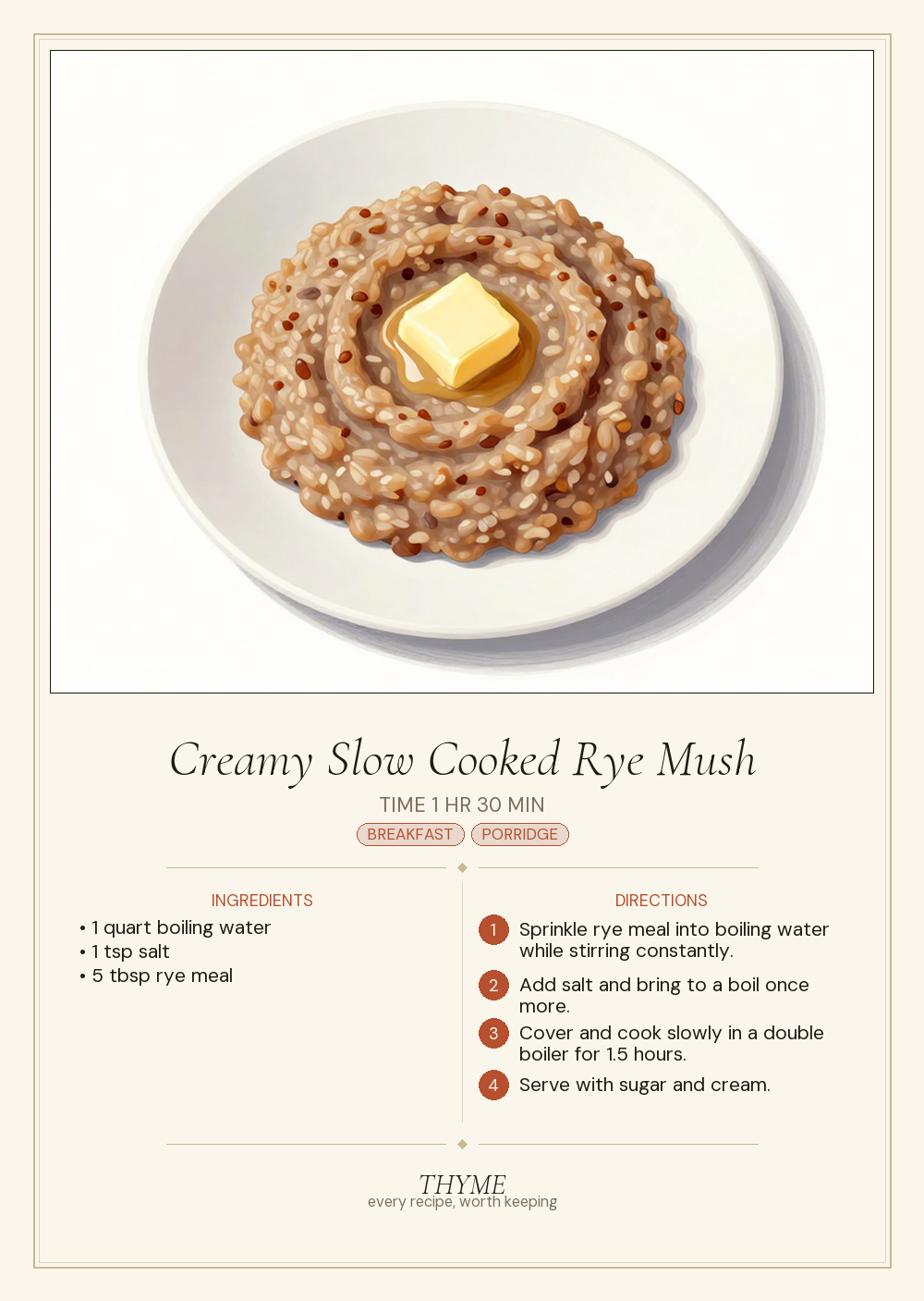 Creamy Slow Cooked Rye Mush