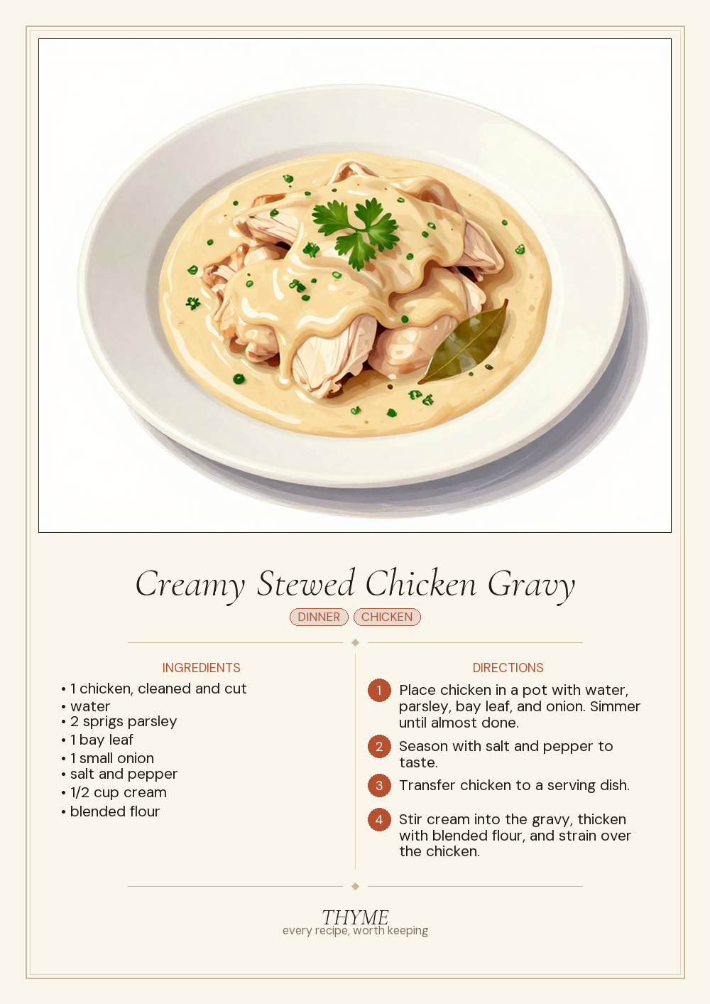Creamy Stewed Chicken Gravy