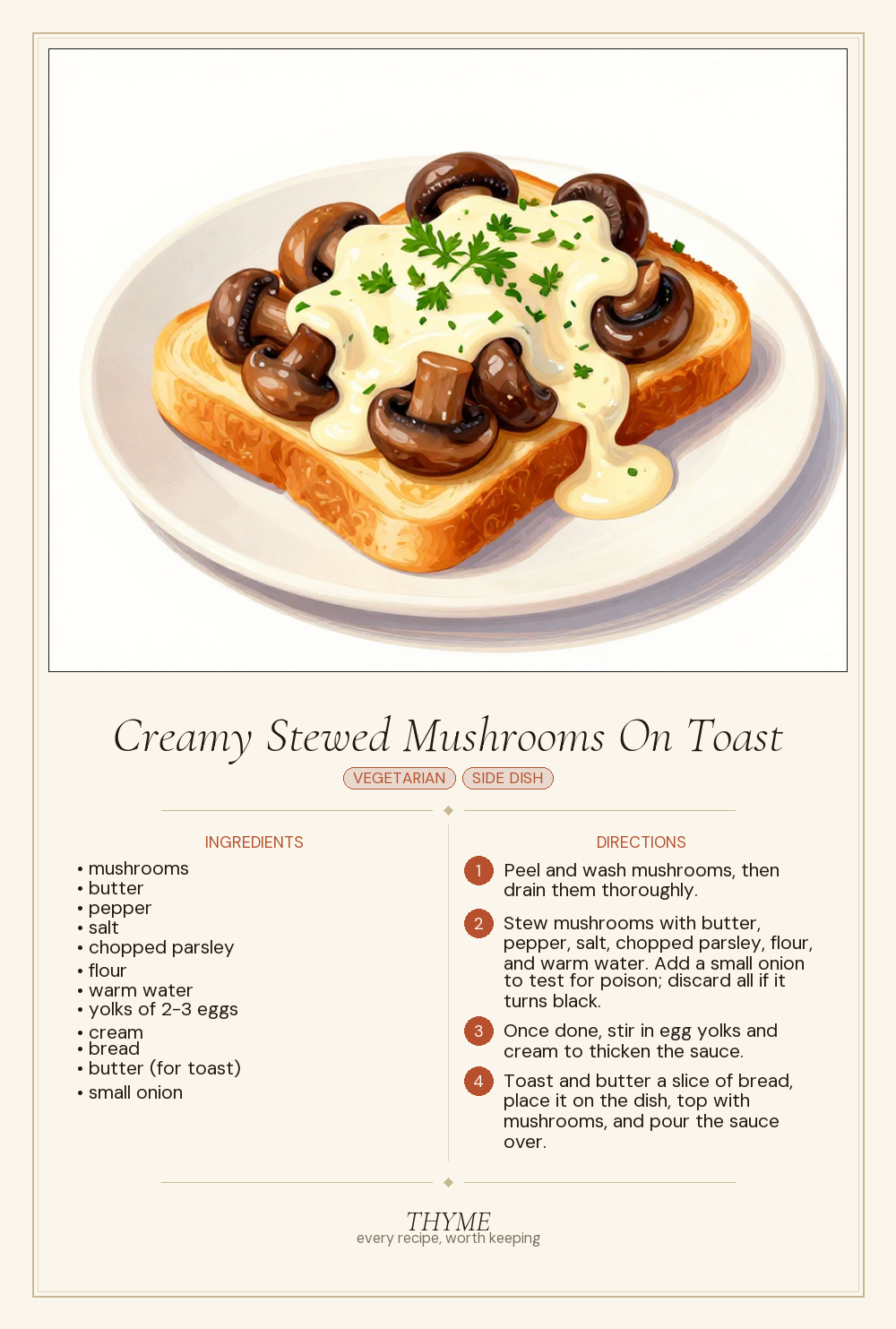 Creamy Stewed Mushrooms On Toast