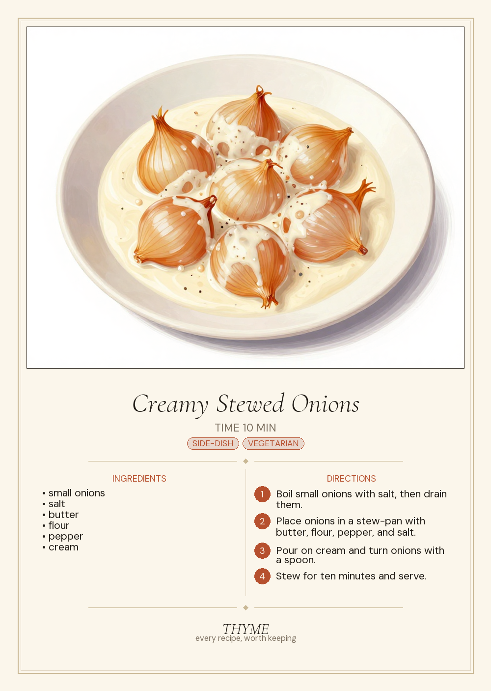 Creamy Stewed Onions