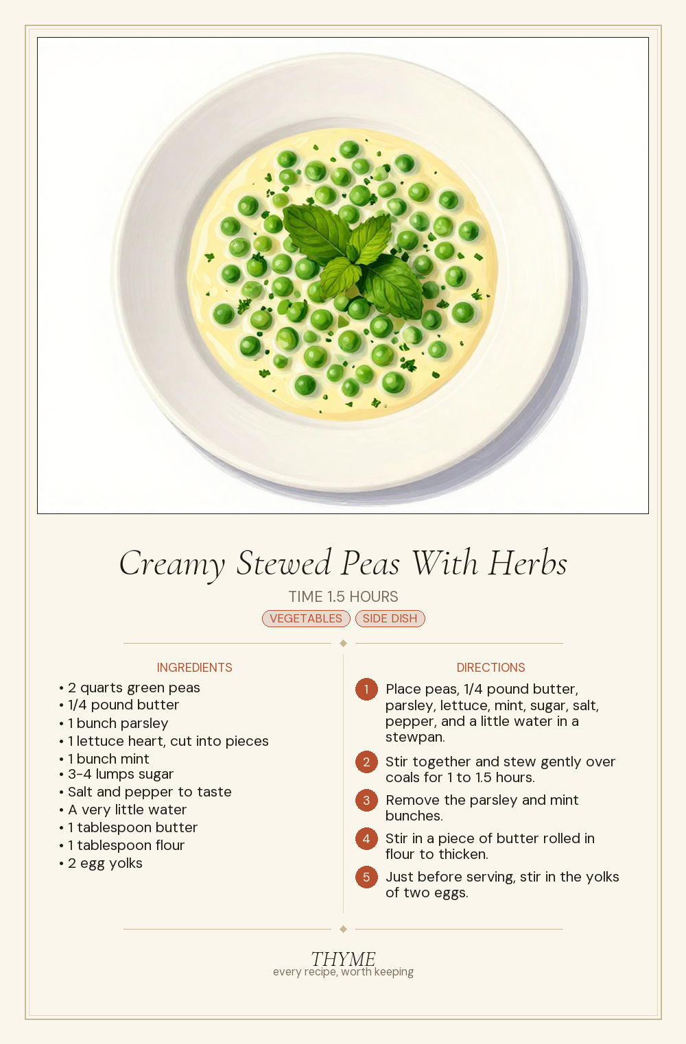 Creamy Stewed Peas With Herbs