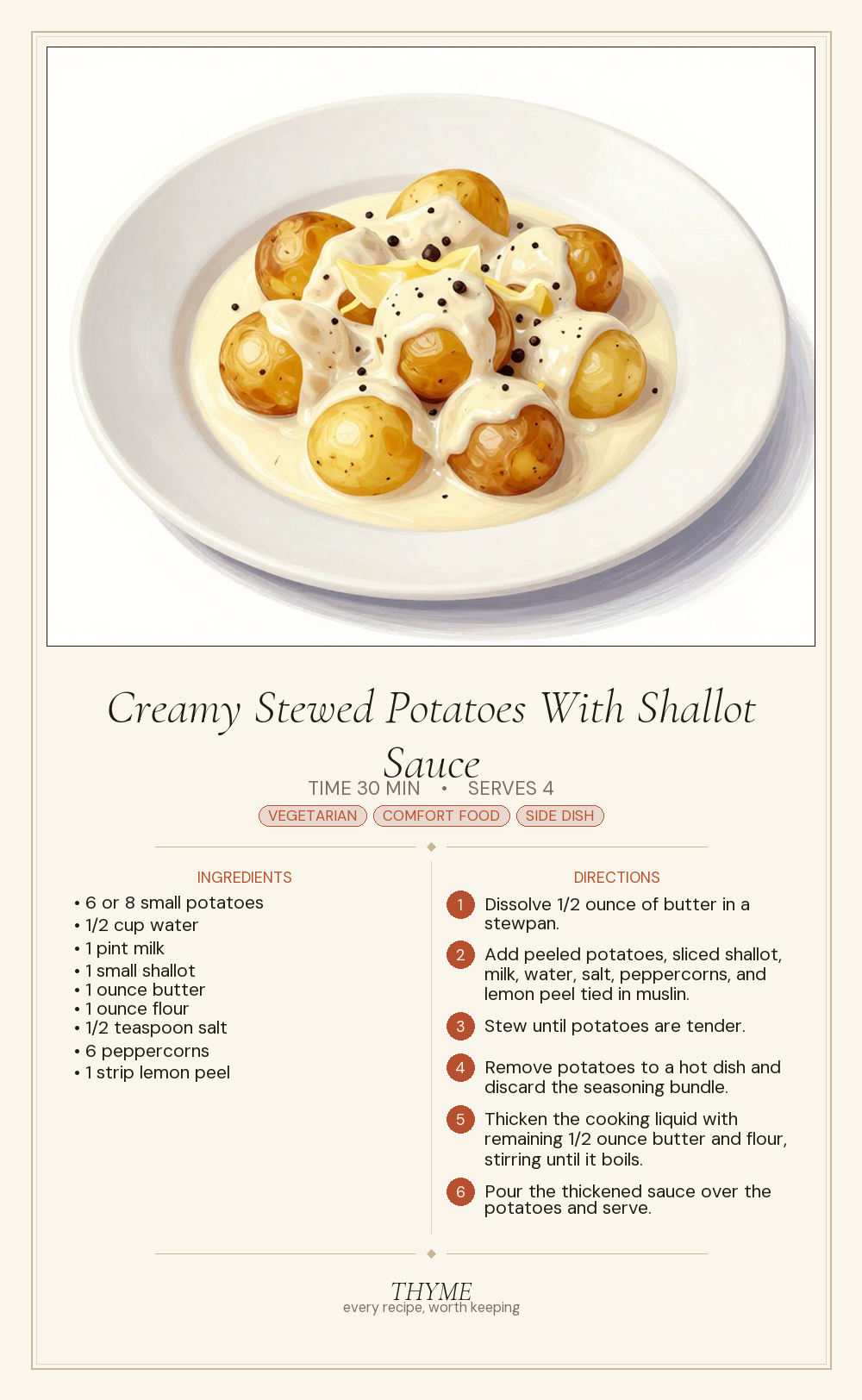 Creamy Stewed Potatoes With Shallot Sauce