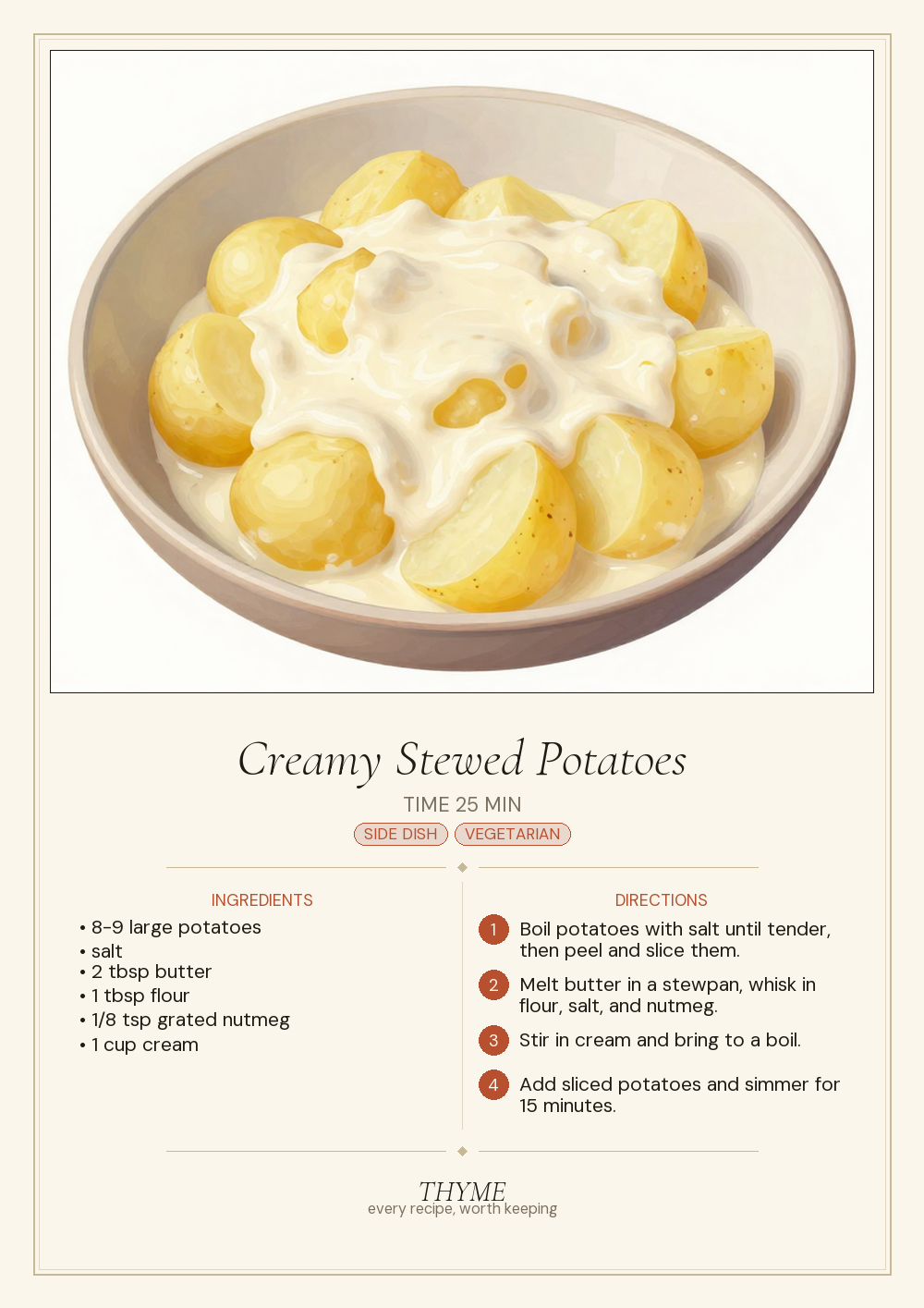 Creamy Stewed Potatoes