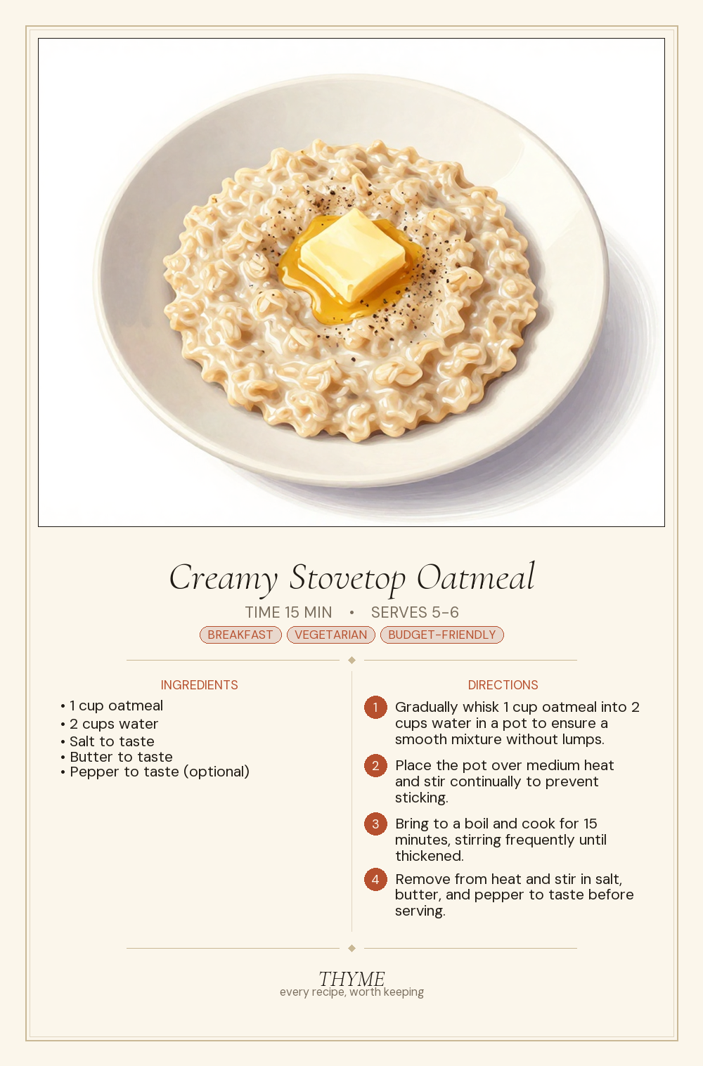 Creamy Stovetop Oatmeal