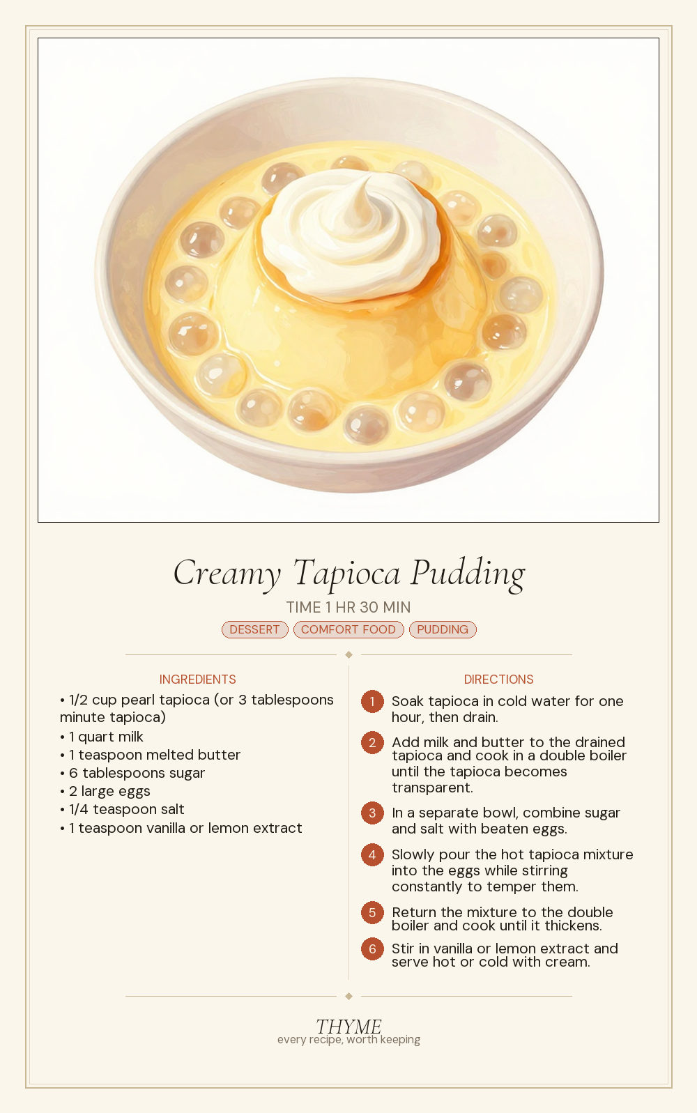 Creamy Tapioca Pudding