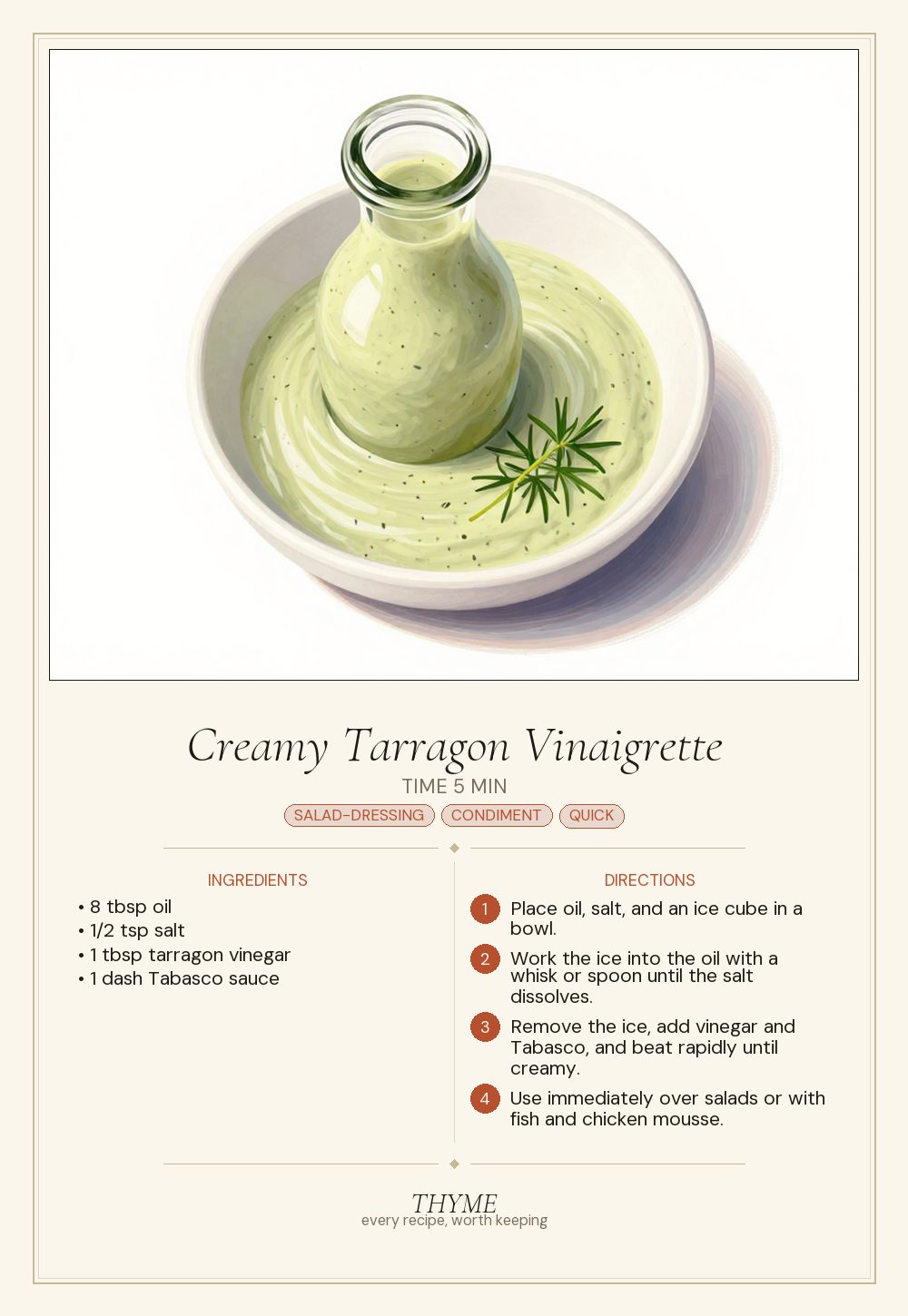 Creamy Tarragon Vinaigrette