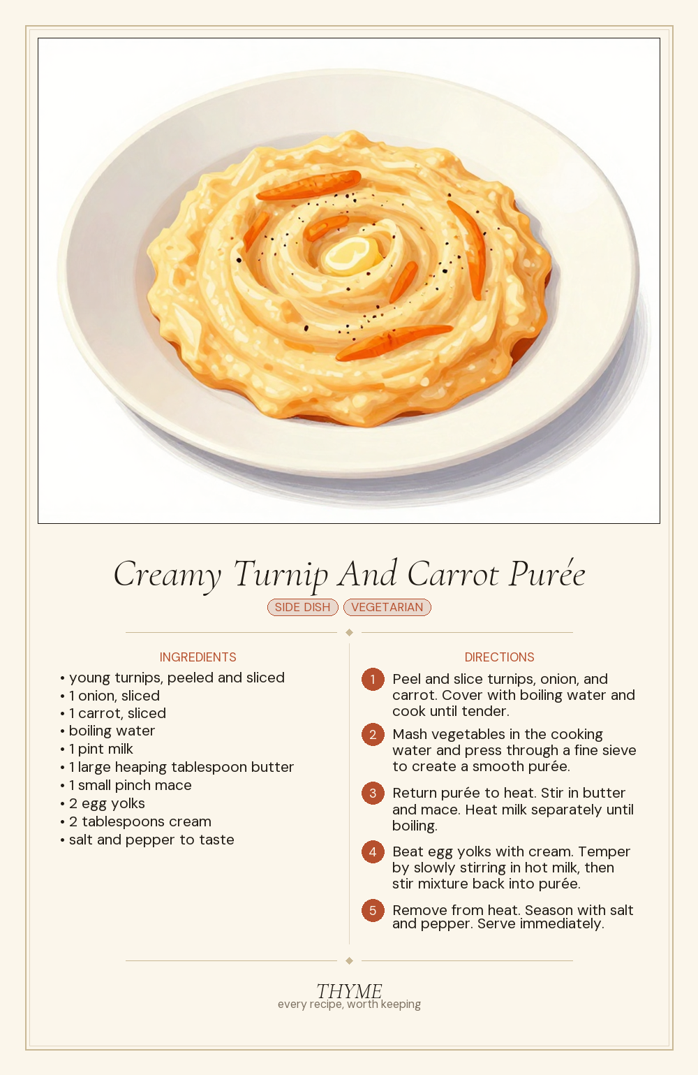 Creamy Turnip And Carrot Purée