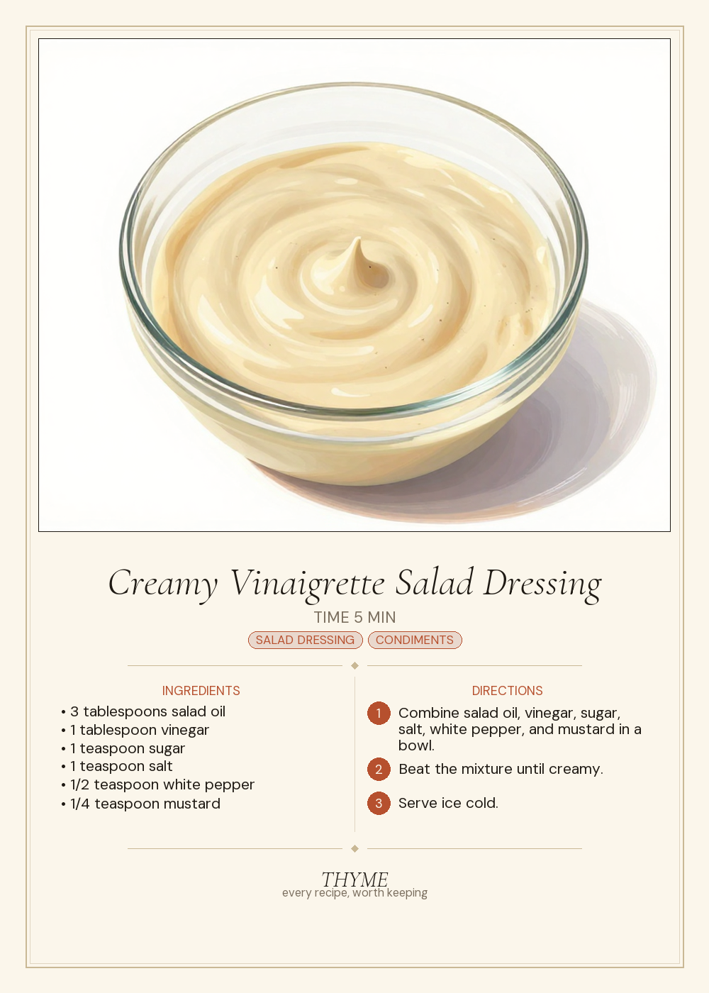 Creamy Vinaigrette Salad Dressing