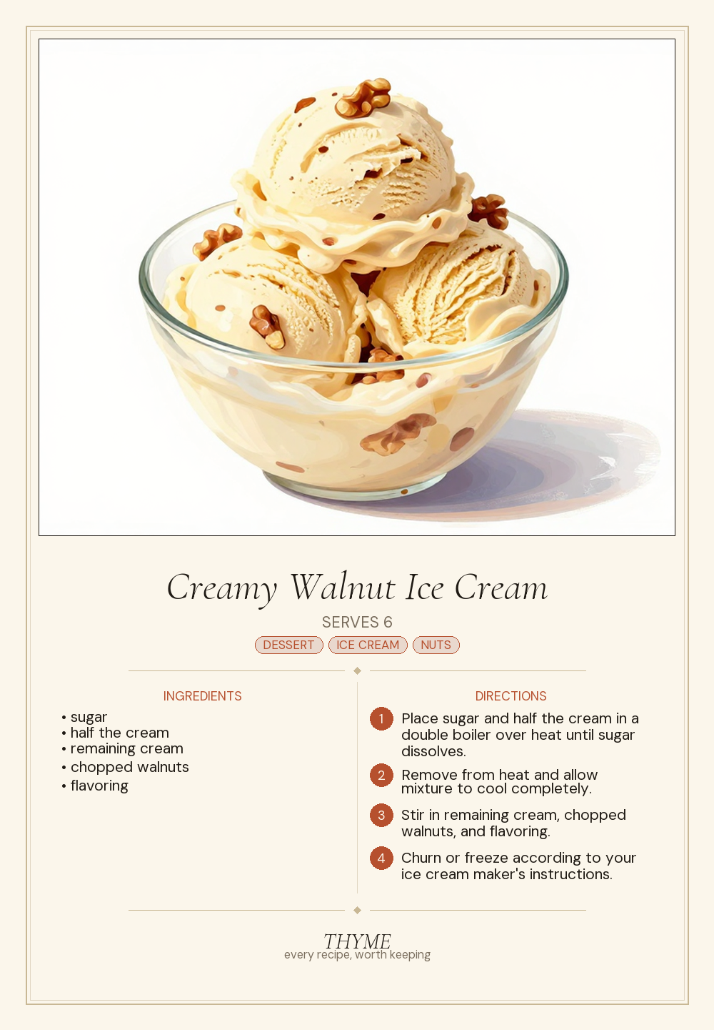 Creamy Walnut Ice Cream
