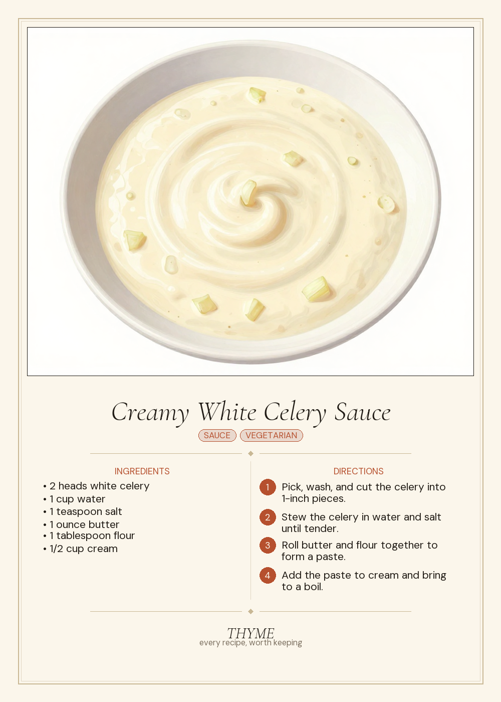 Creamy White Celery Sauce