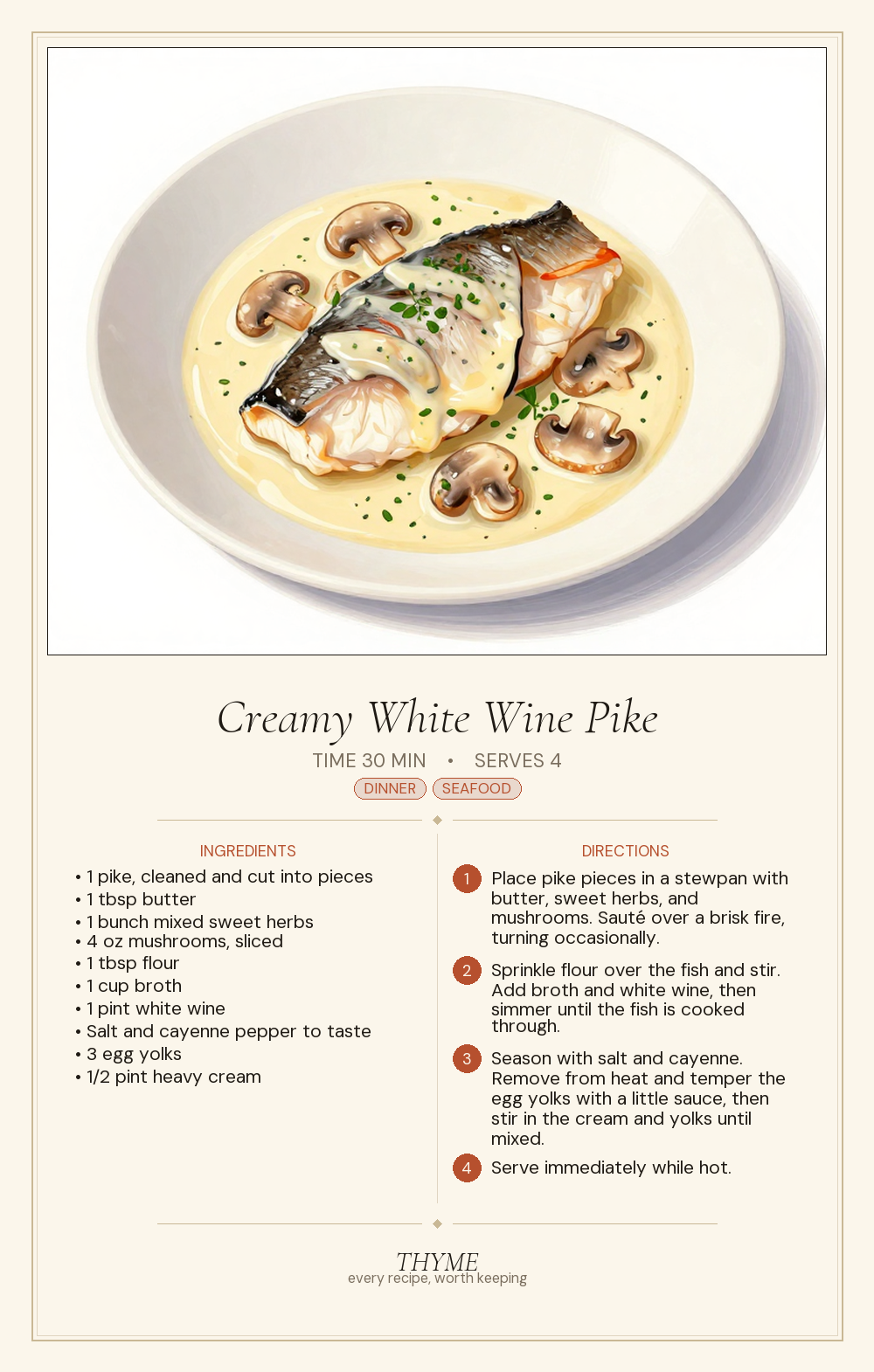 Creamy White Wine Pike