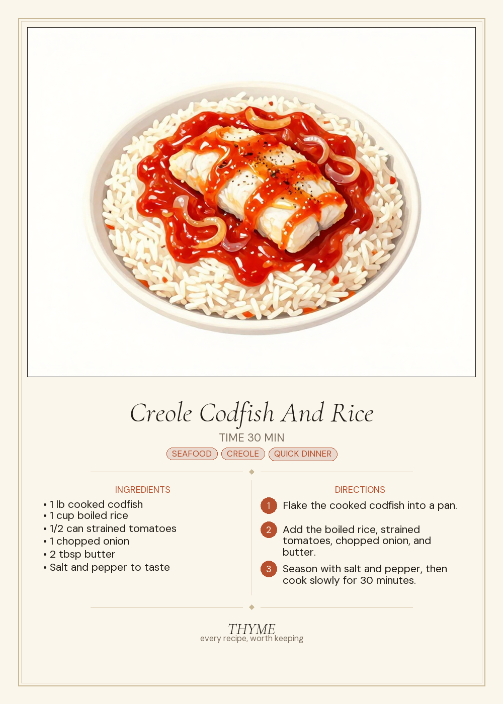 Creole Codfish And Rice