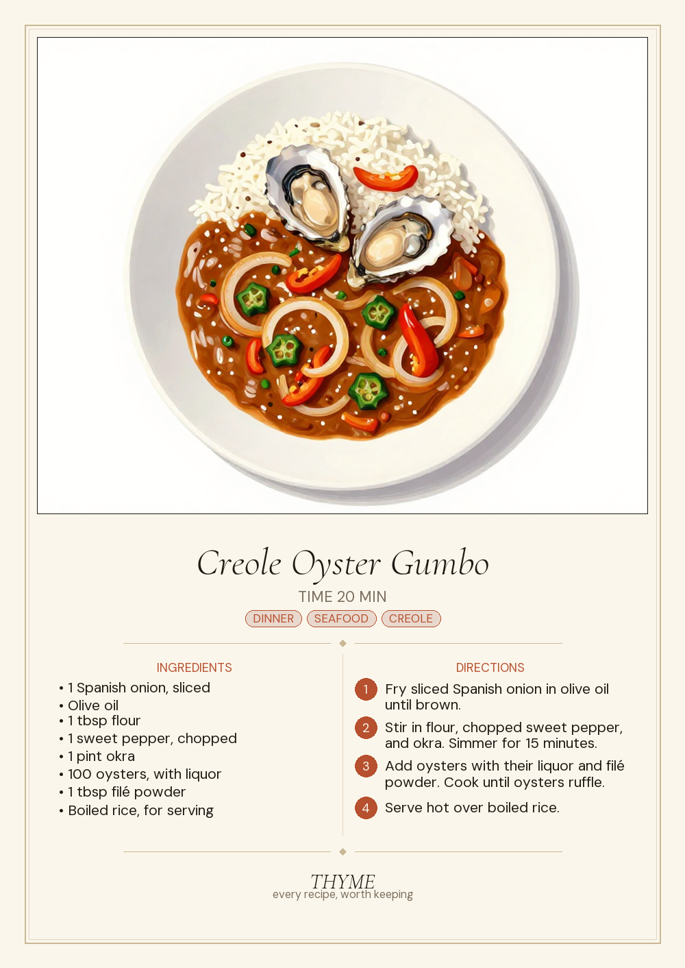 Creole Oyster Gumbo