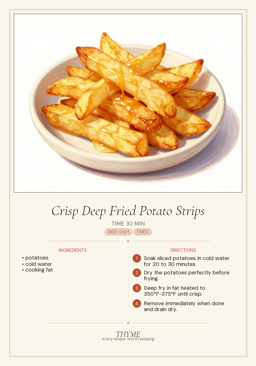 Crisp Deep Fried Potato Strips