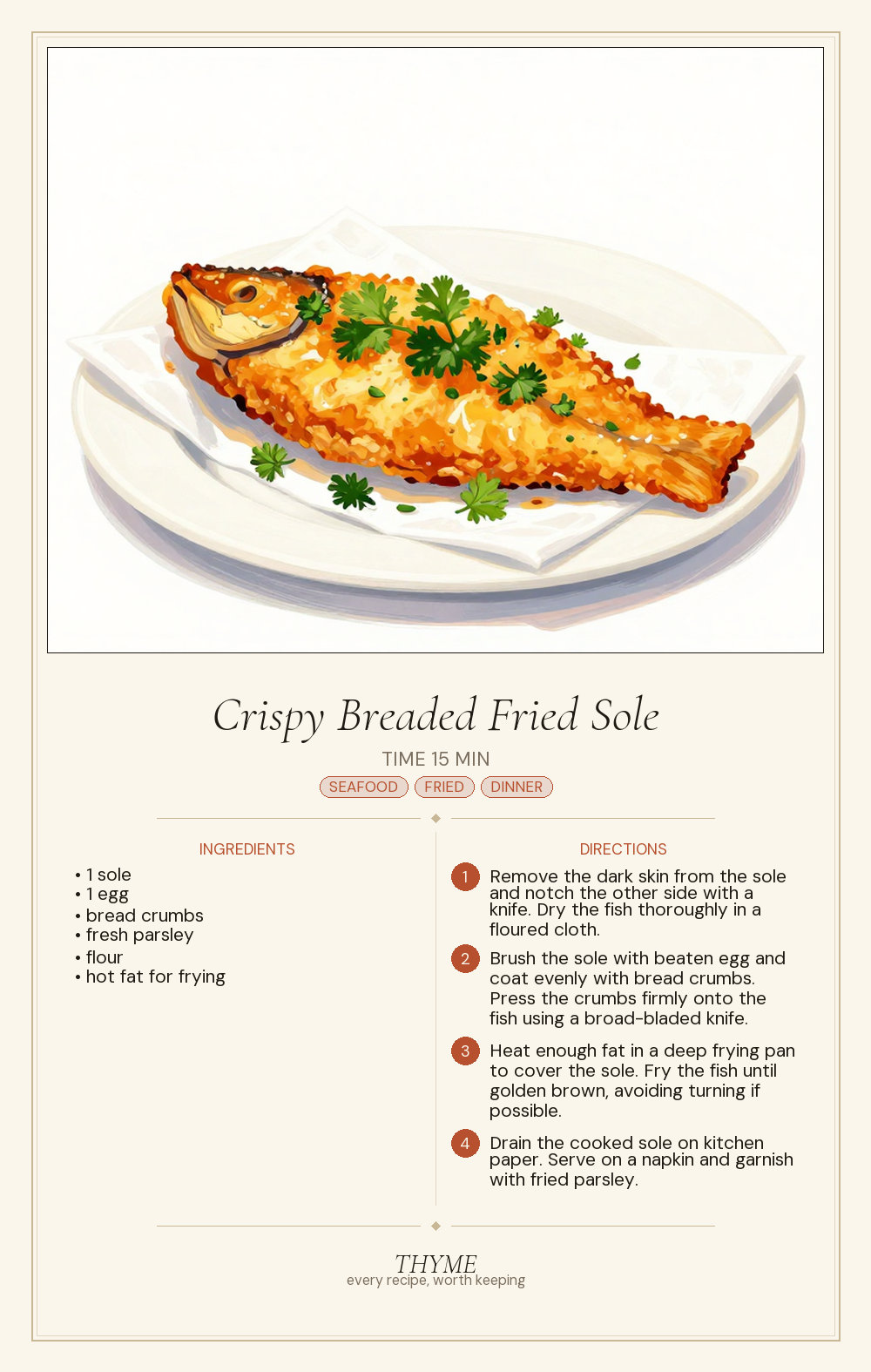 Crispy Breaded Fried Sole