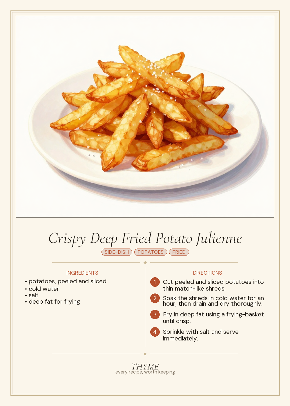 Crispy Deep Fried Potato Julienne
