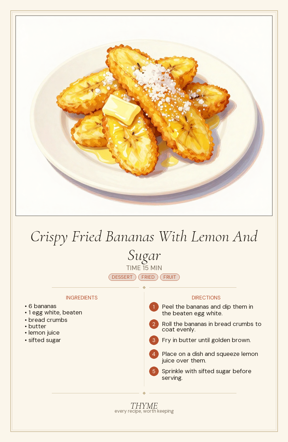 Crispy Fried Bananas With Lemon And Sugar