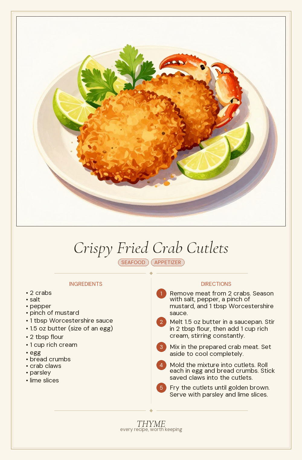 Crispy Fried Crab Cutlets