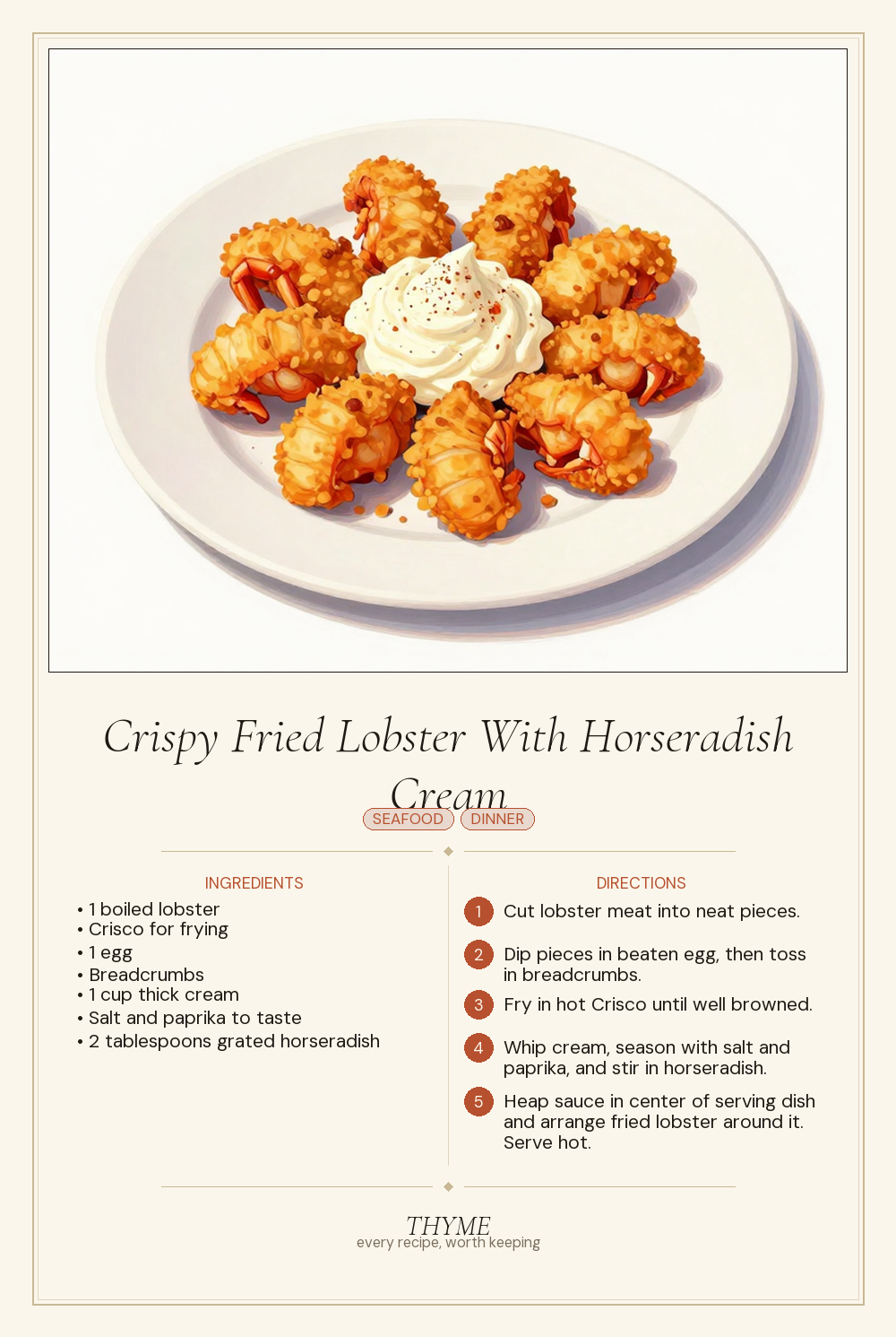 Crispy Fried Lobster With Horseradish Cream