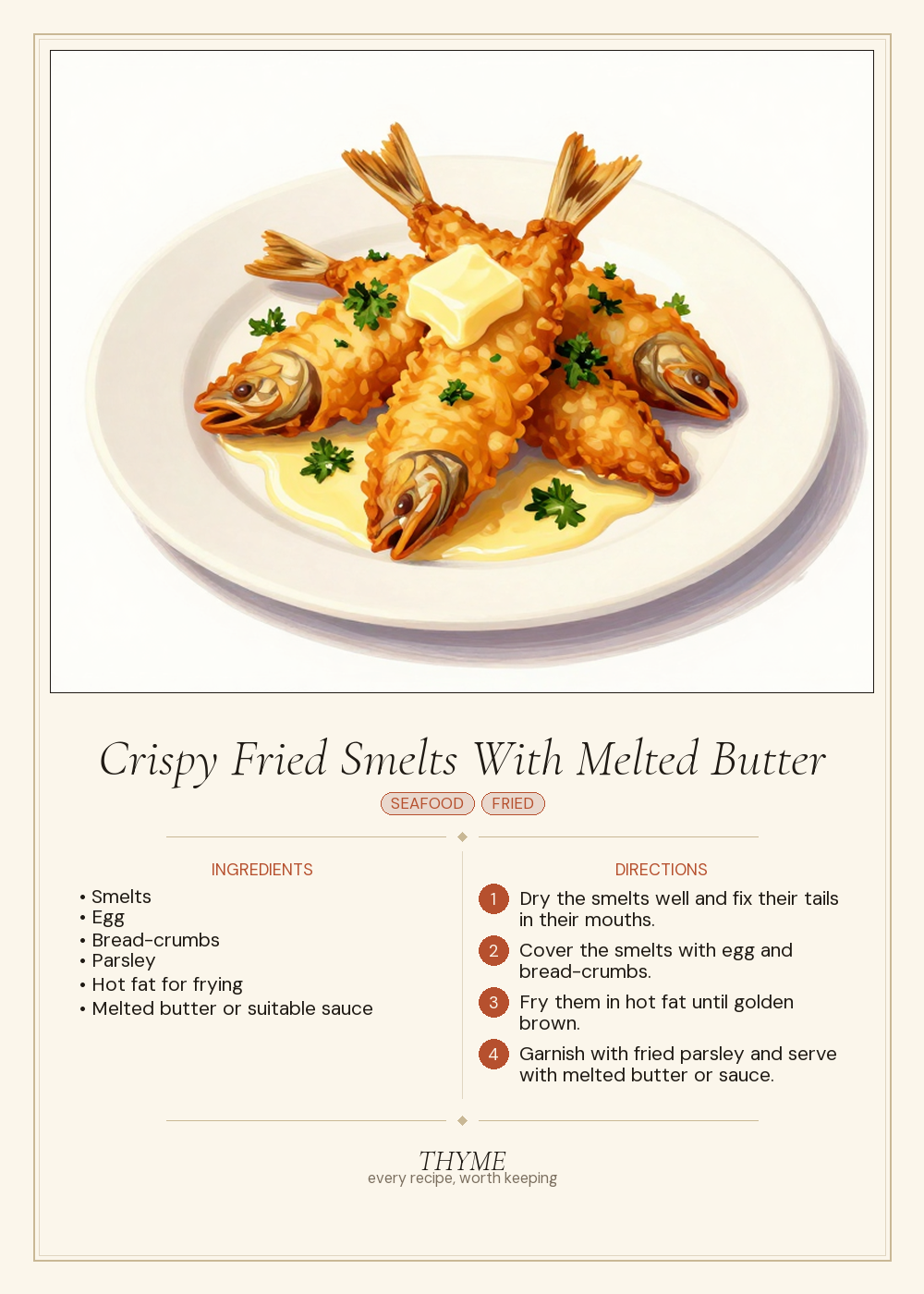 Crispy Fried Smelts With Melted Butter