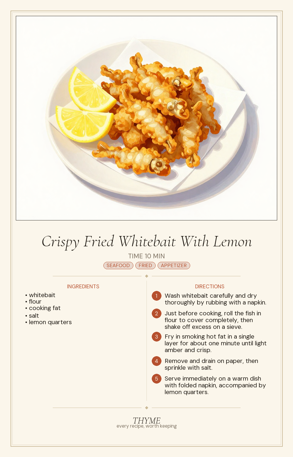 Crispy Fried Whitebait With Lemon