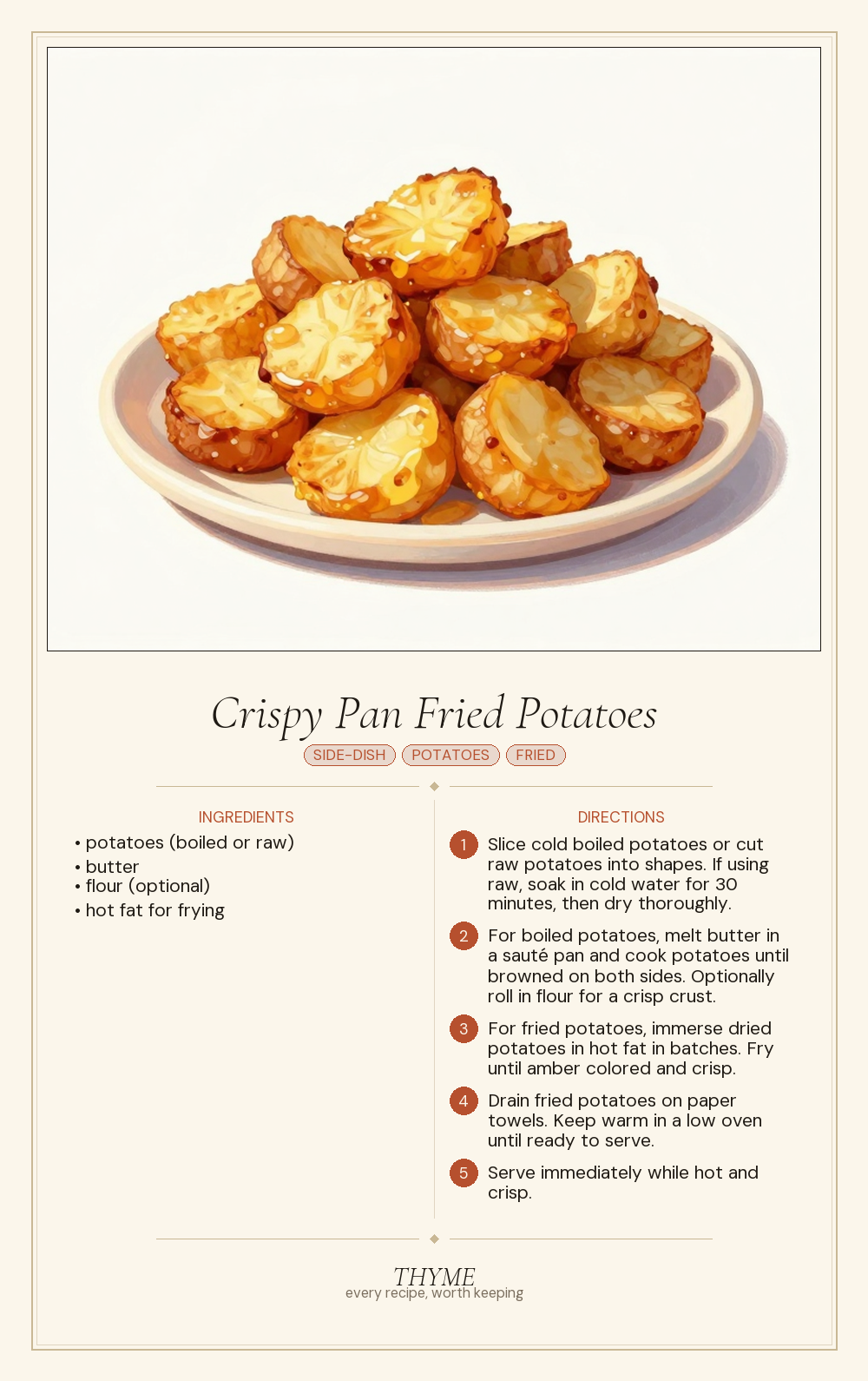 Crispy Pan Fried Potatoes