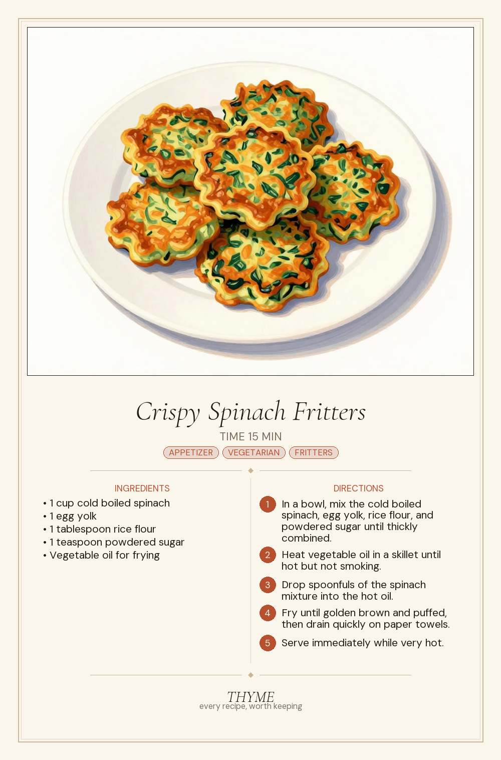 Crispy Spinach Fritters