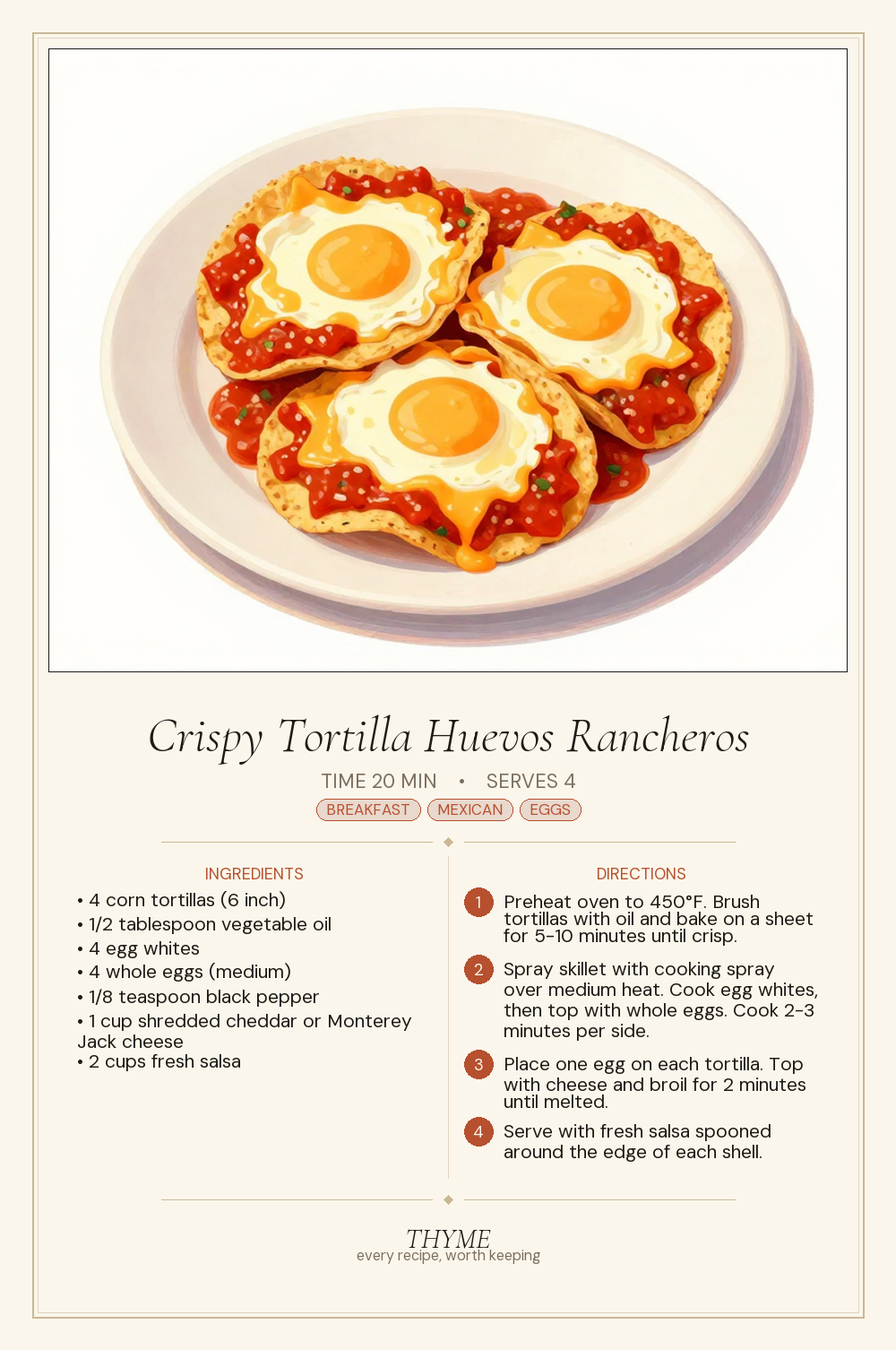 Crispy Tortilla Huevos Rancheros