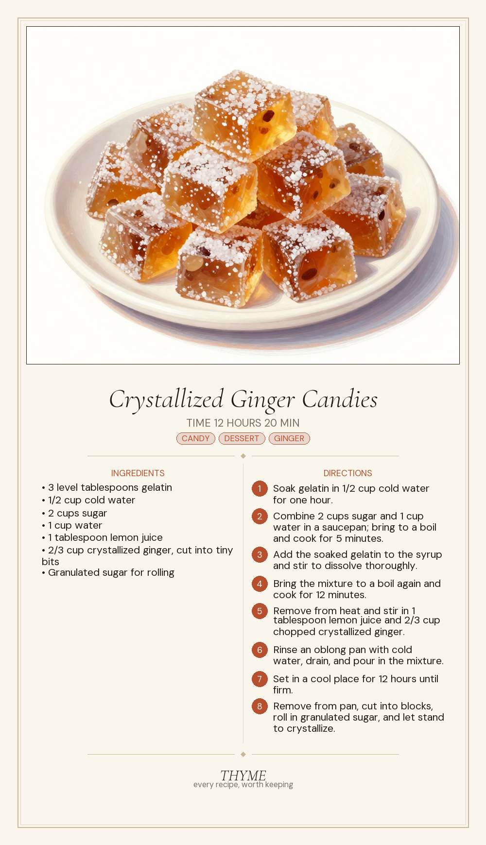 Crystallized Ginger Candies