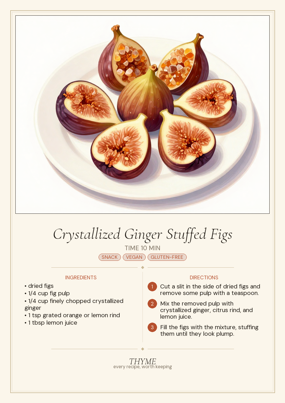 Crystallized Ginger Stuffed Figs