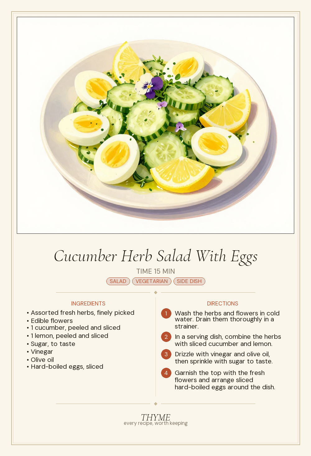 Cucumber Herb Salad With Eggs