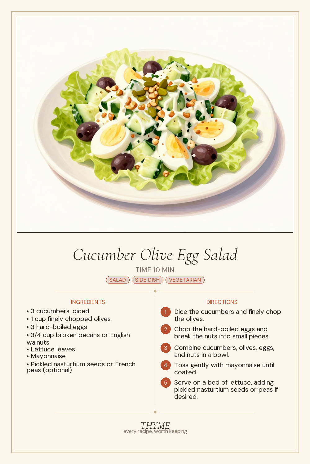 Cucumber Olive Egg Salad