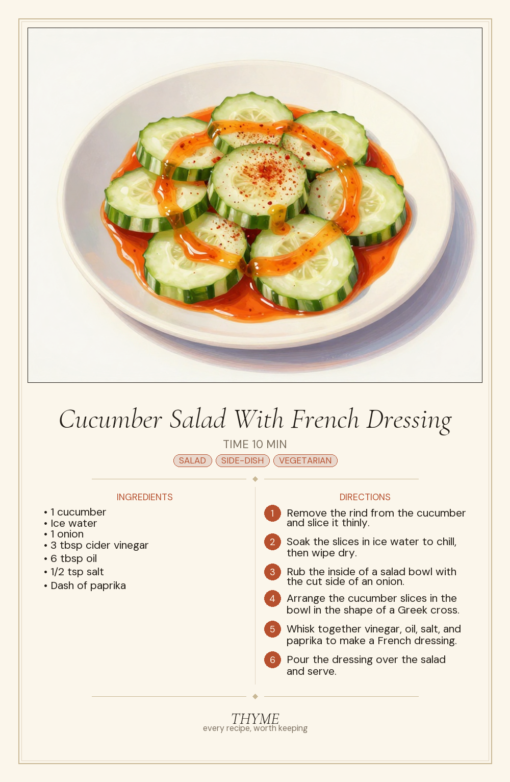 Cucumber Salad With French Dressing