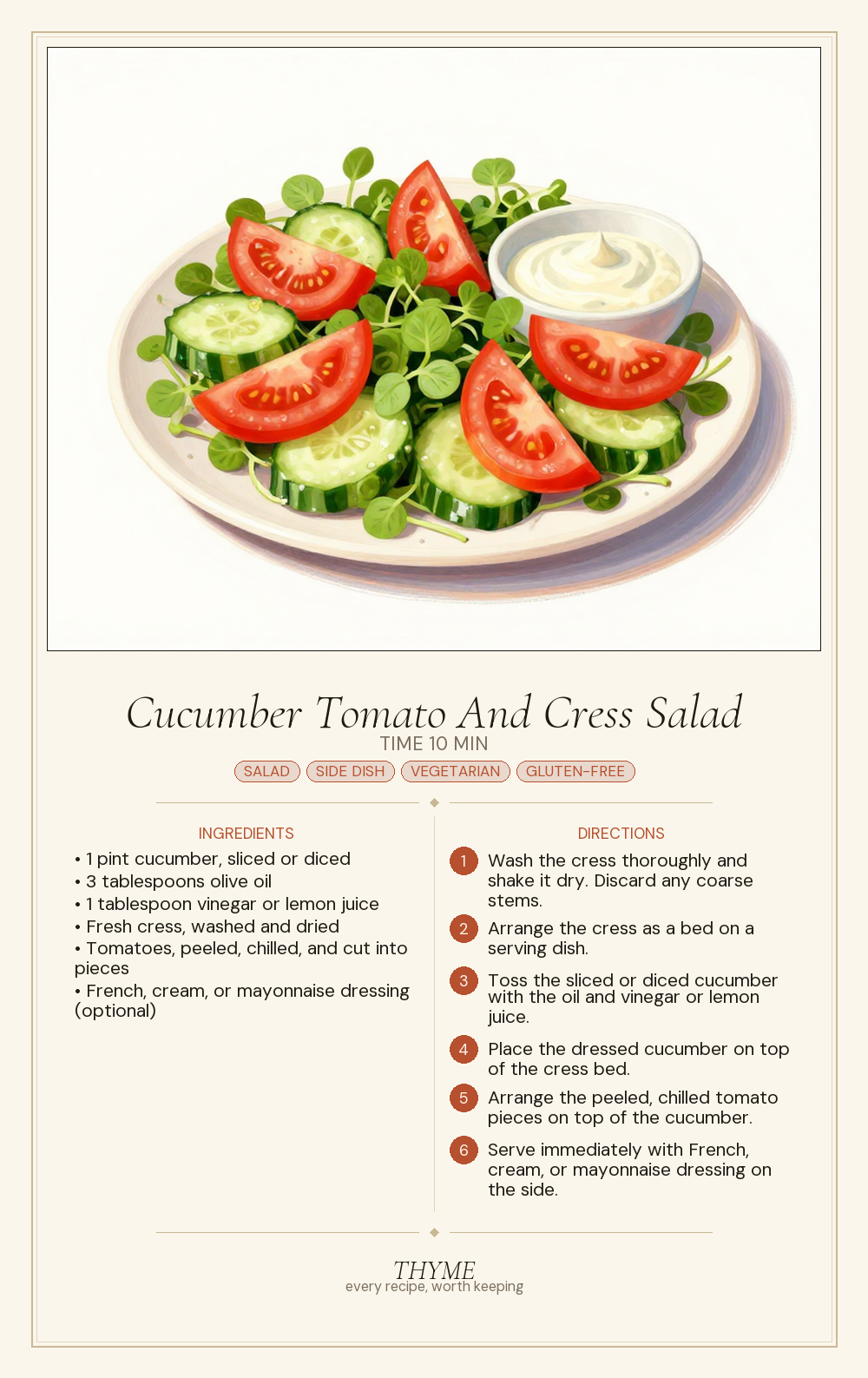 Cucumber Tomato And Cress Salad