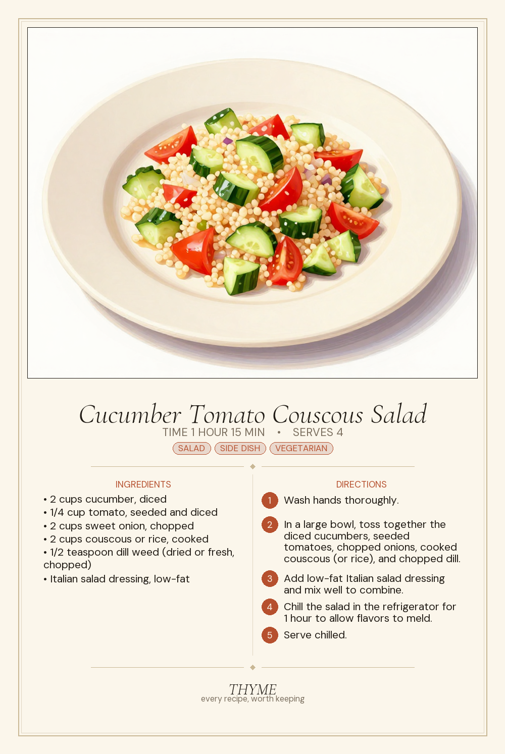 Cucumber Tomato Couscous Salad