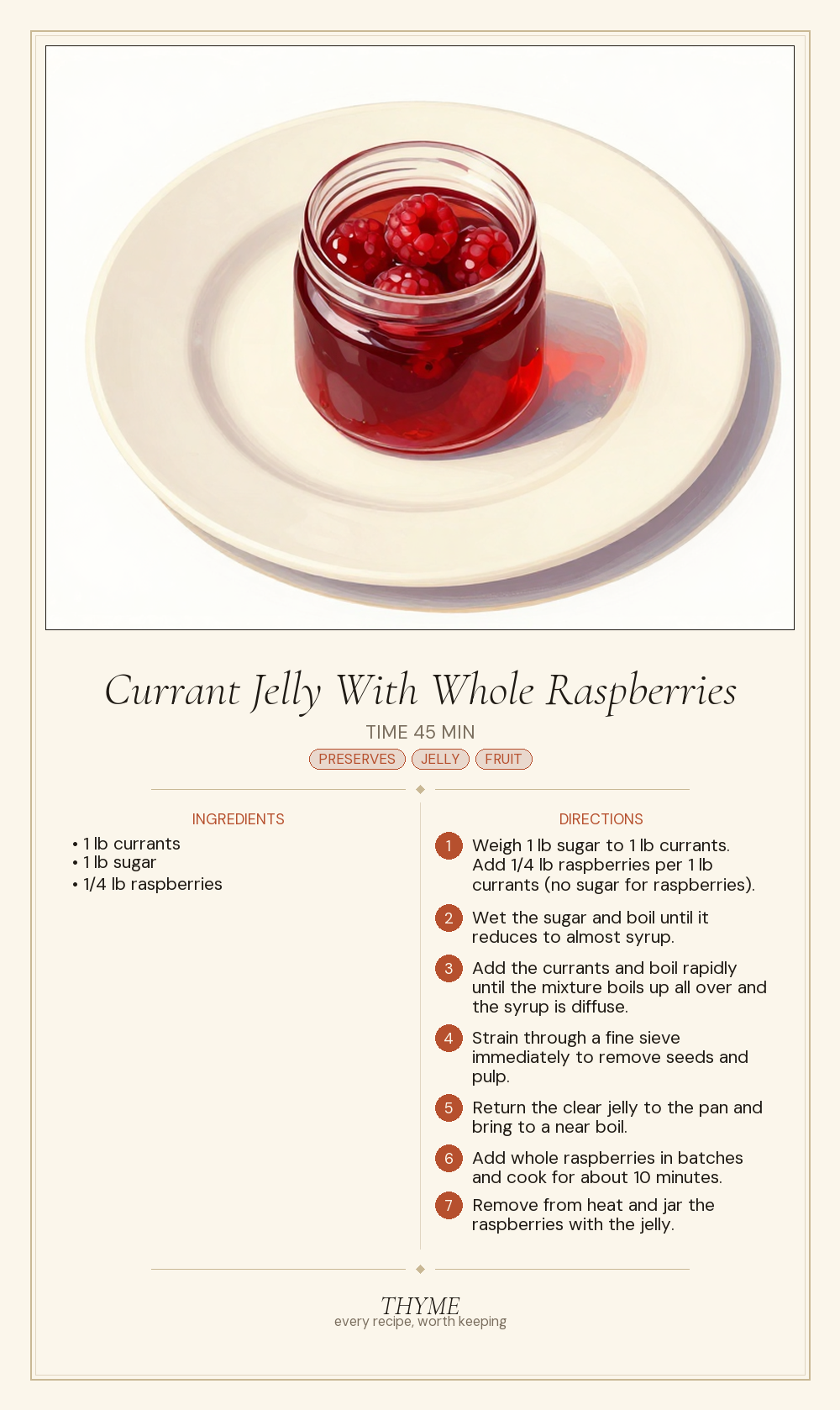 Currant Jelly With Whole Raspberries