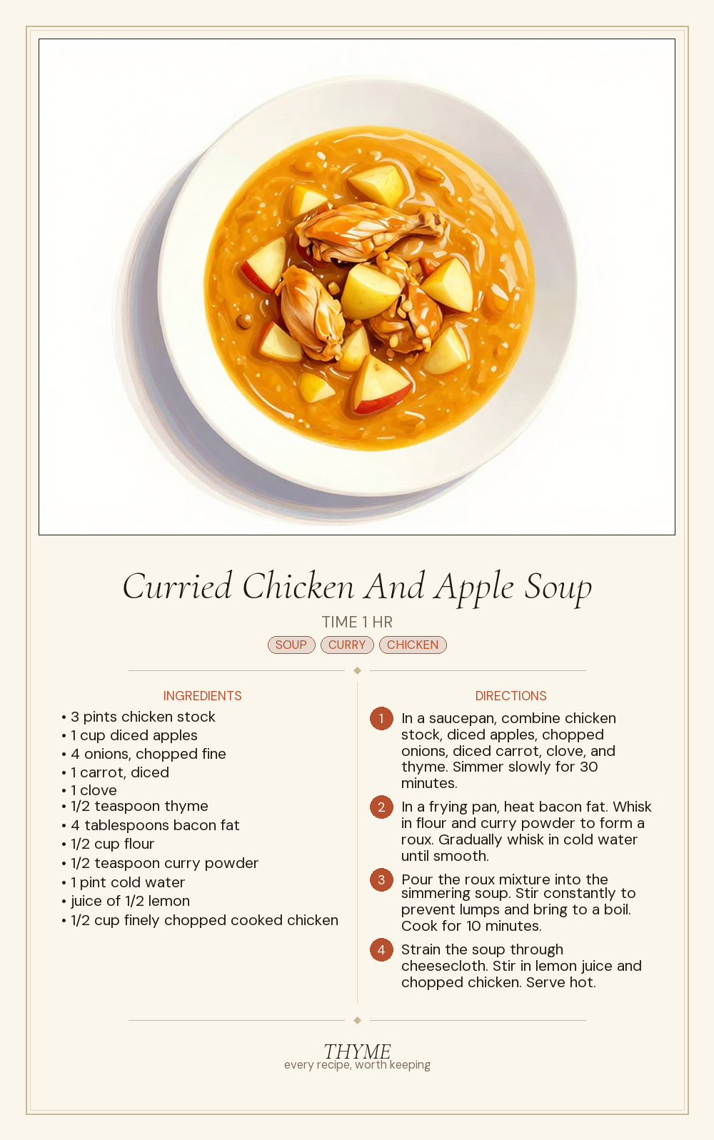 Curried Chicken And Apple Soup