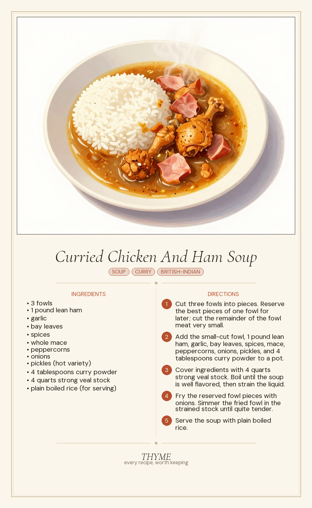 Curried Chicken And Ham Soup