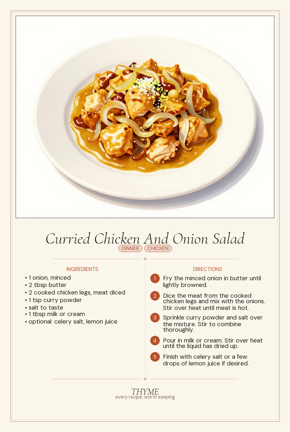 Curried Chicken And Onion Salad