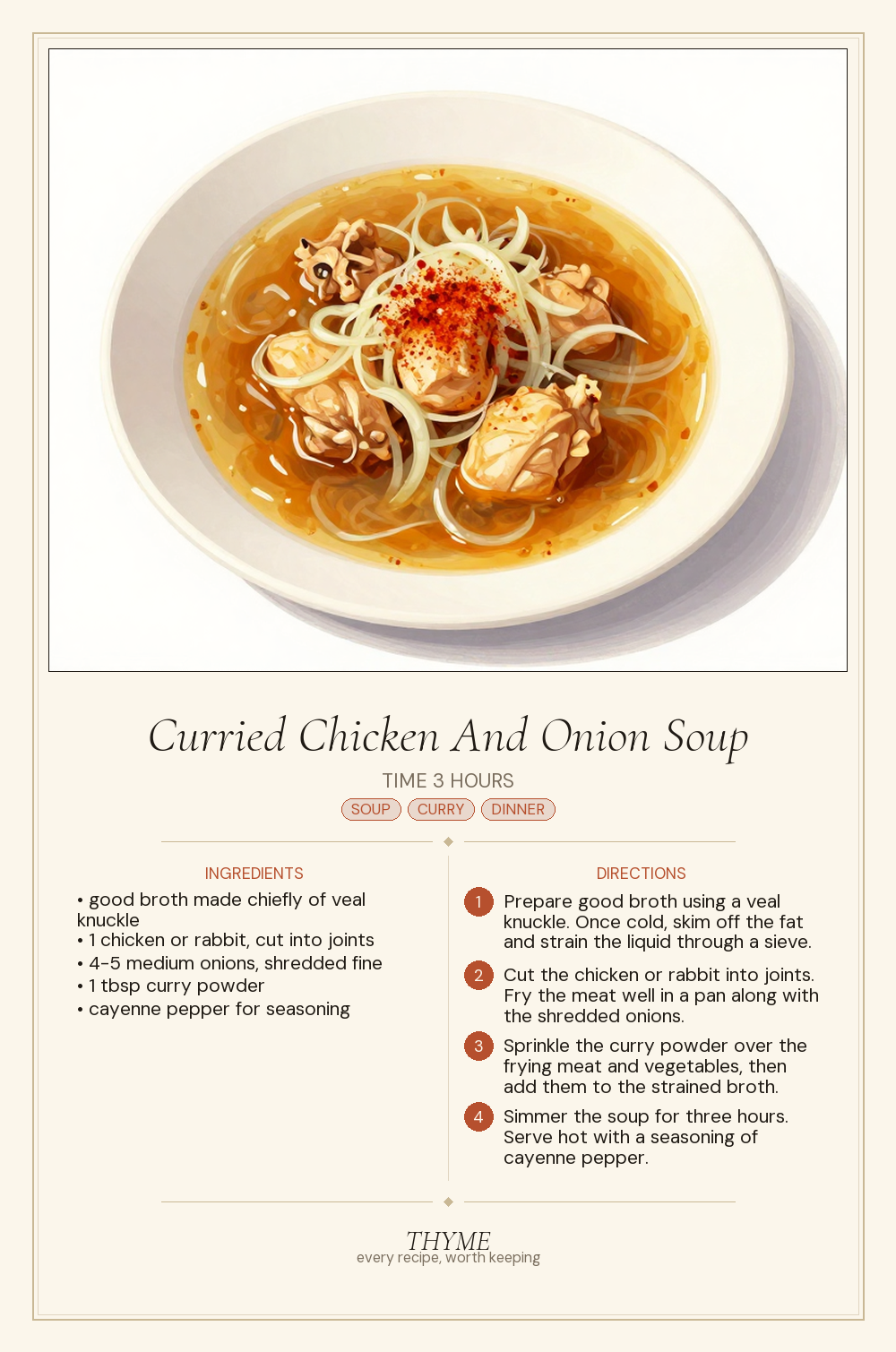 Curried Chicken And Onion Soup