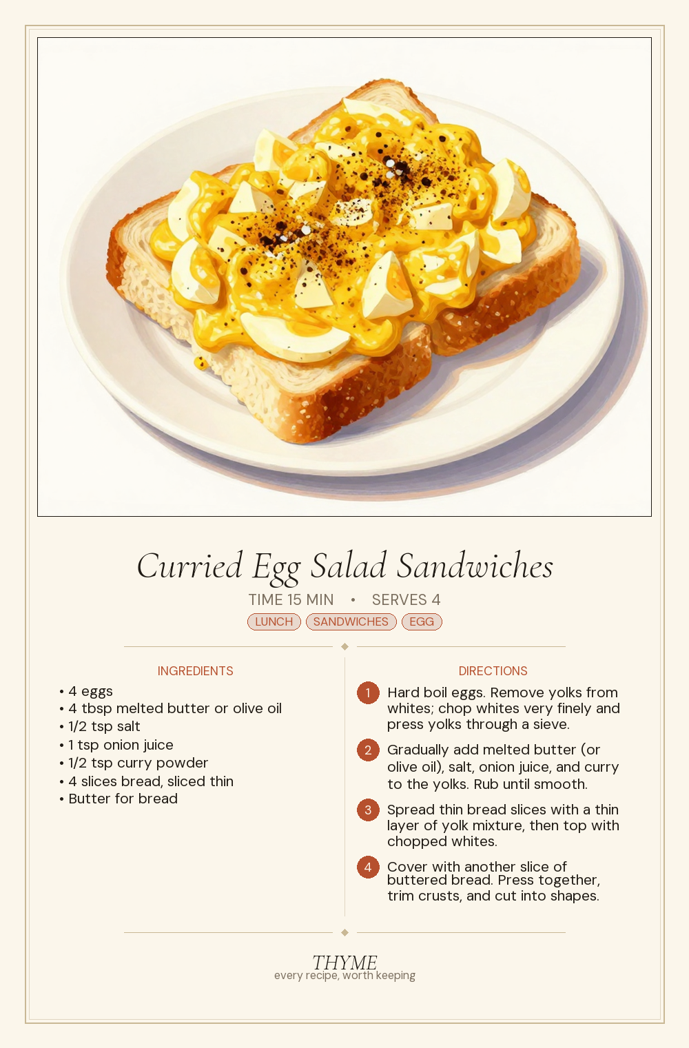 Curried Egg Salad Sandwiches