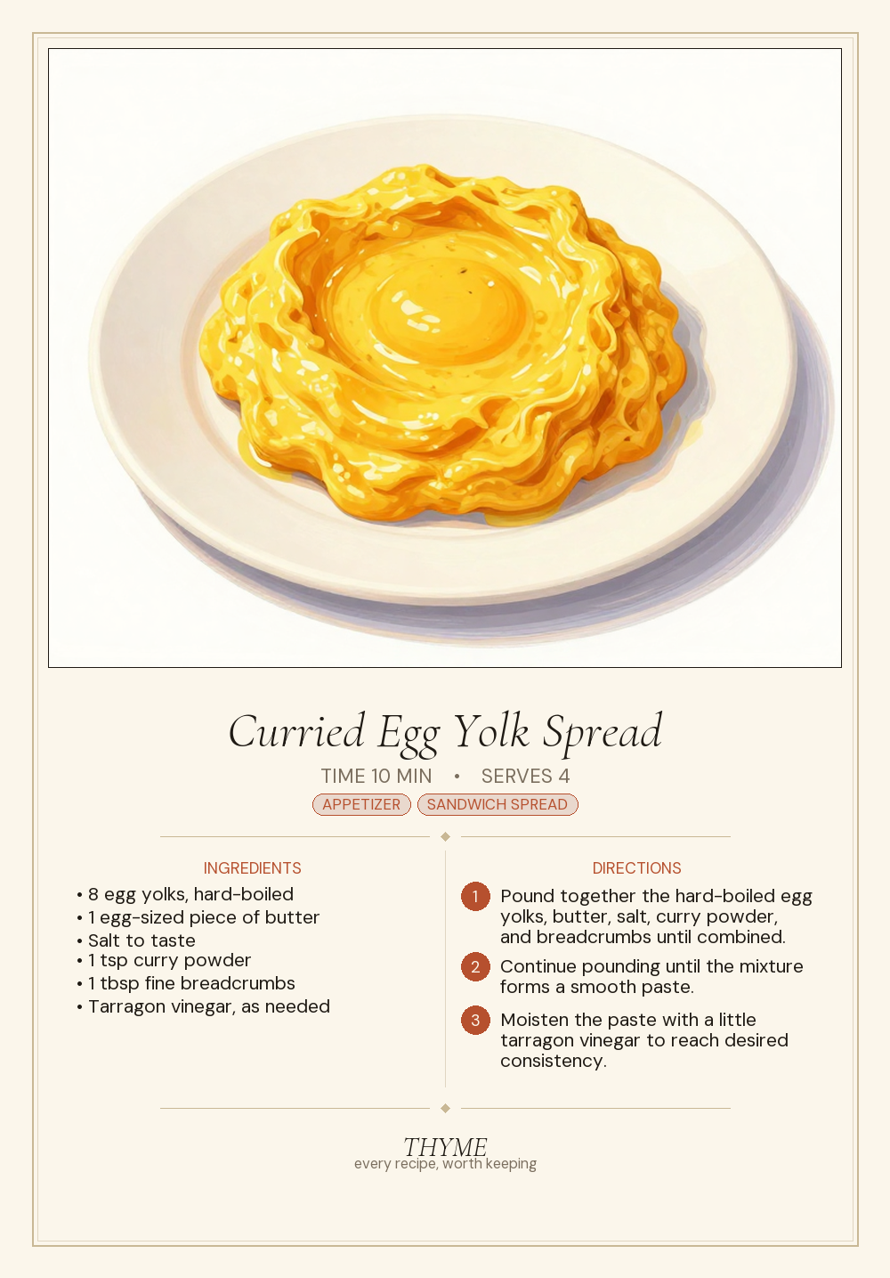Curried Egg Yolk Spread
