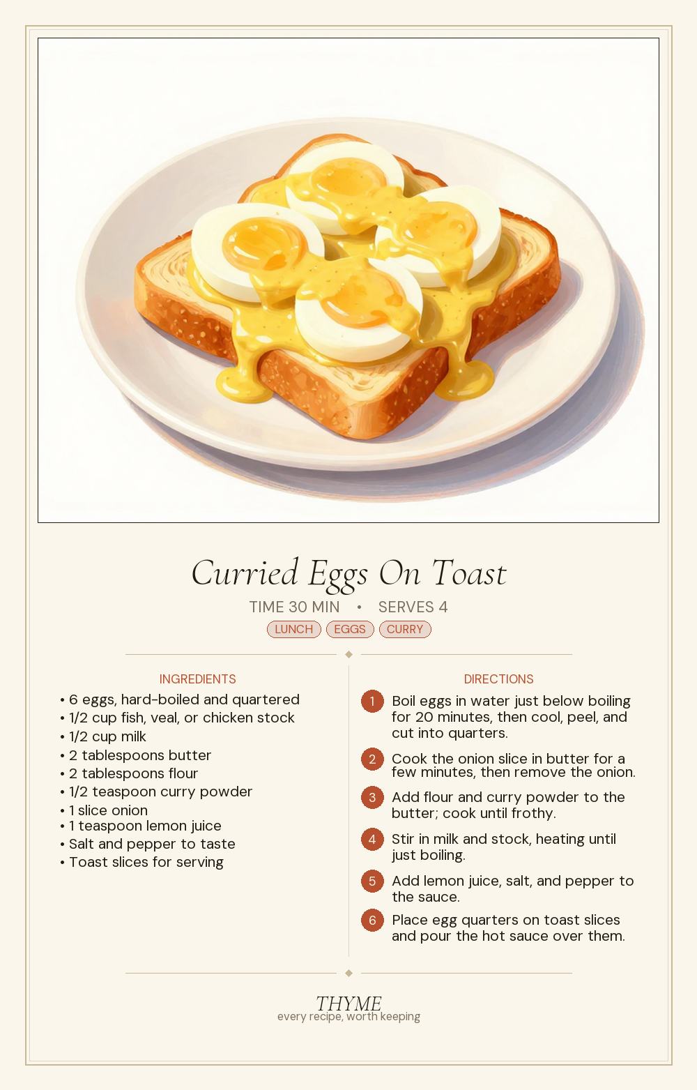 Curried Eggs On Toast