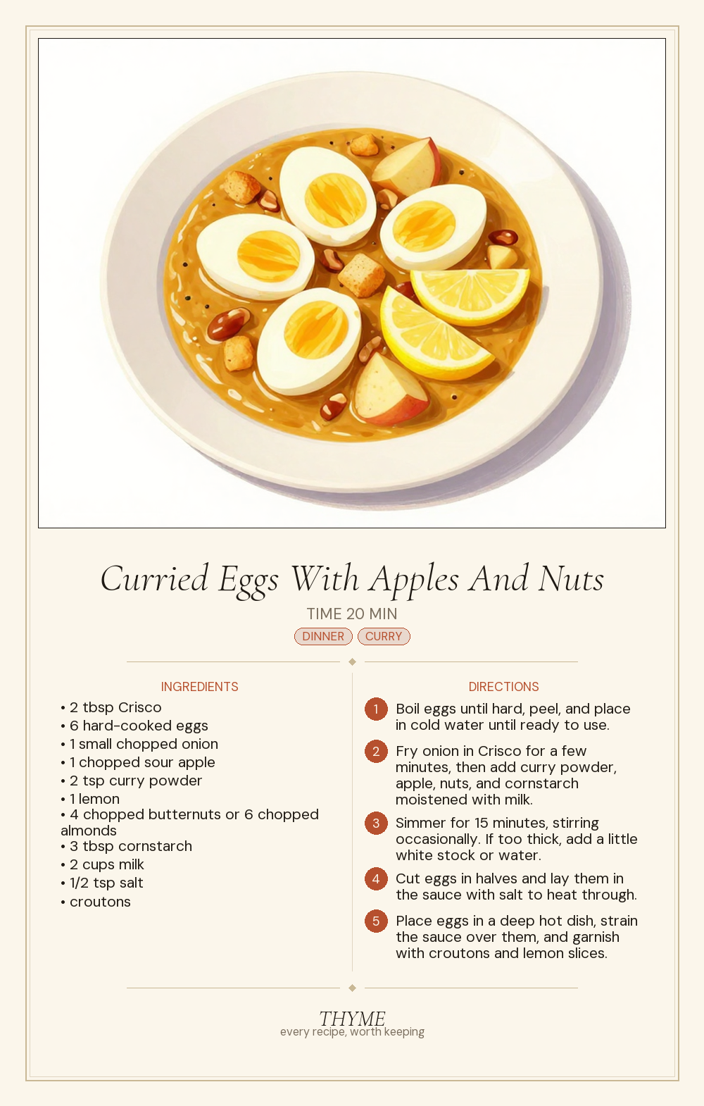 Curried Eggs With Apples And Nuts