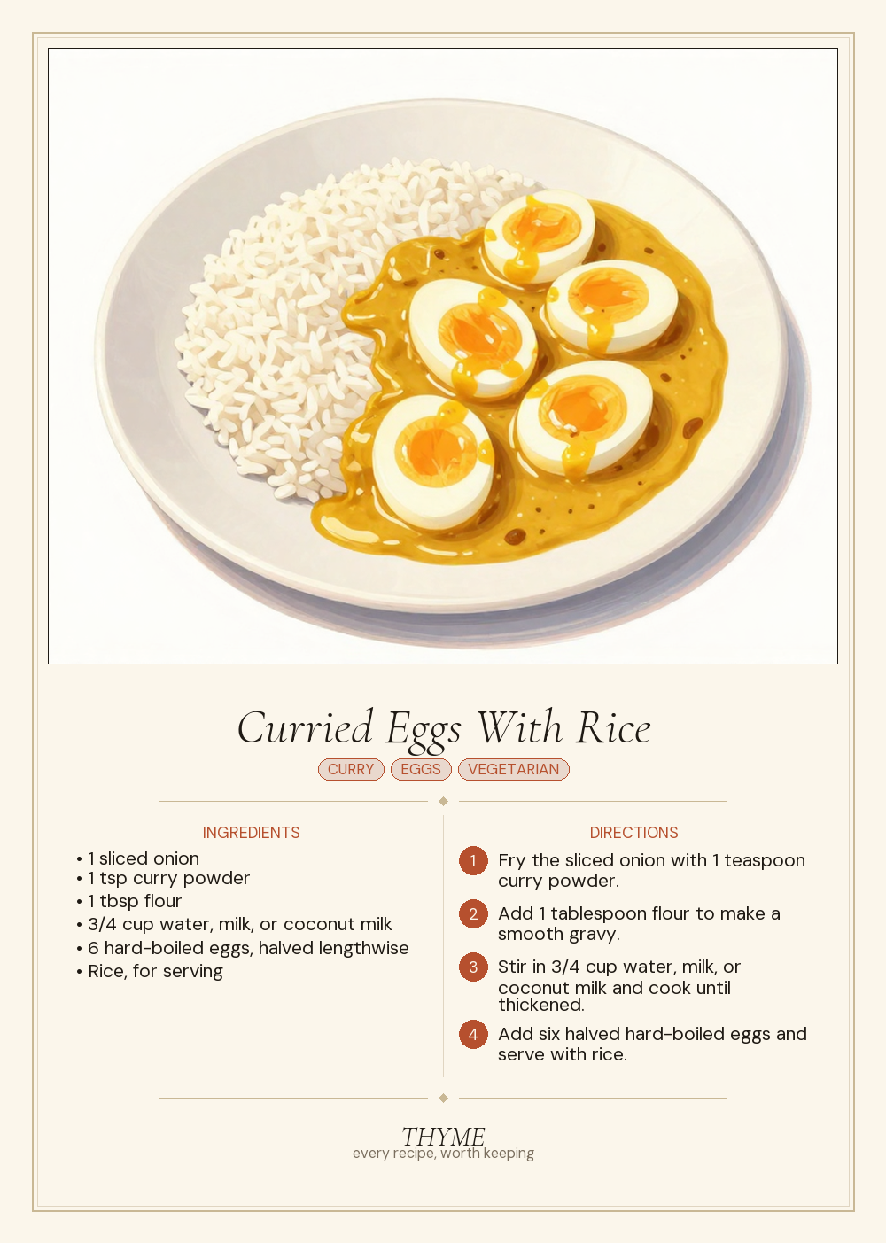 Curried Eggs With Rice