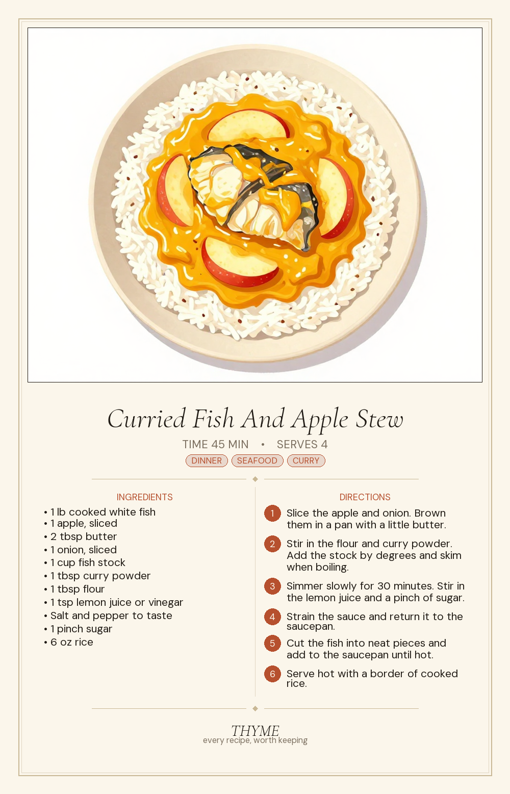 Curried Fish And Apple Stew