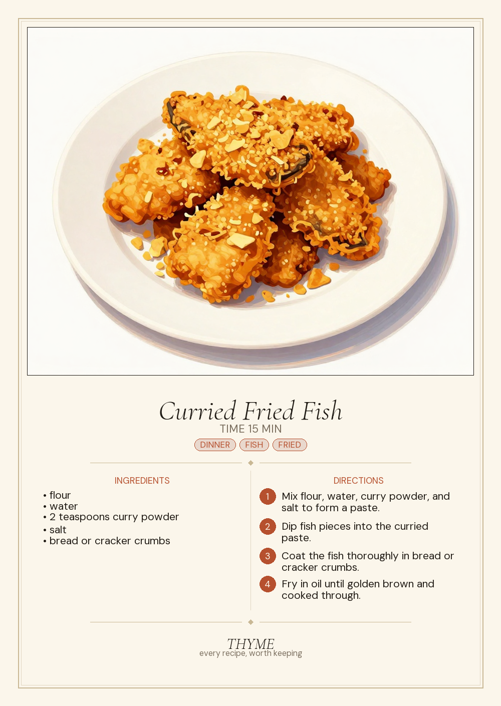 Curried Fried Fish