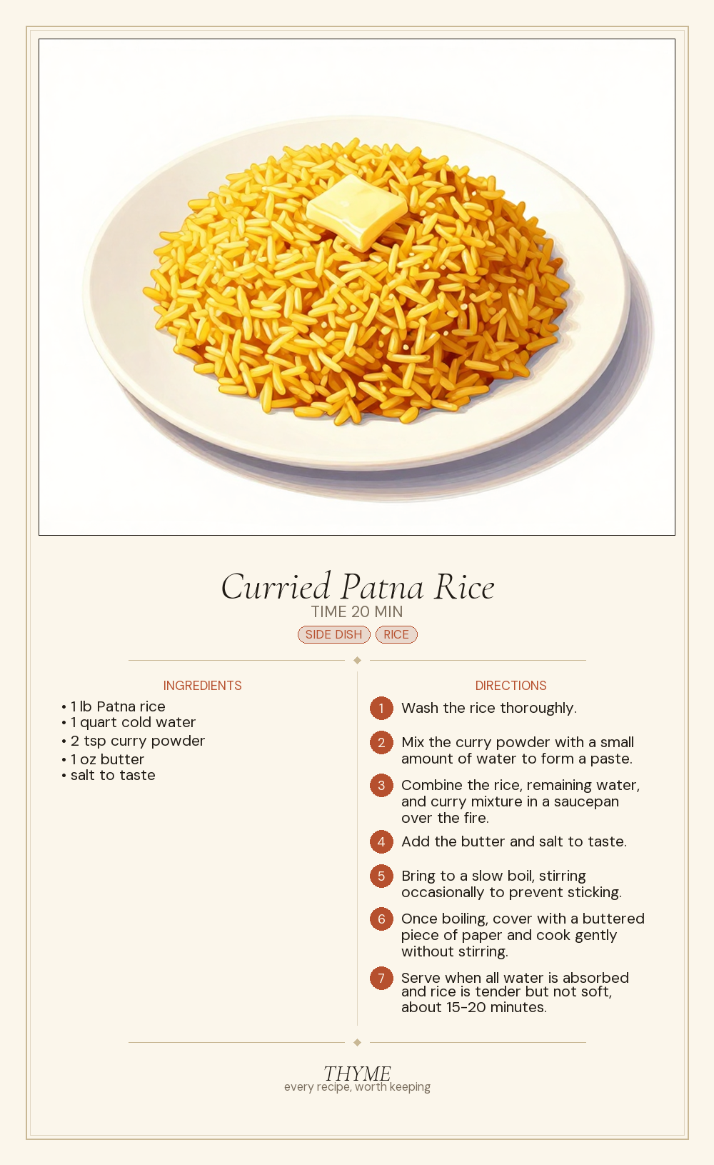 Curried Patna Rice